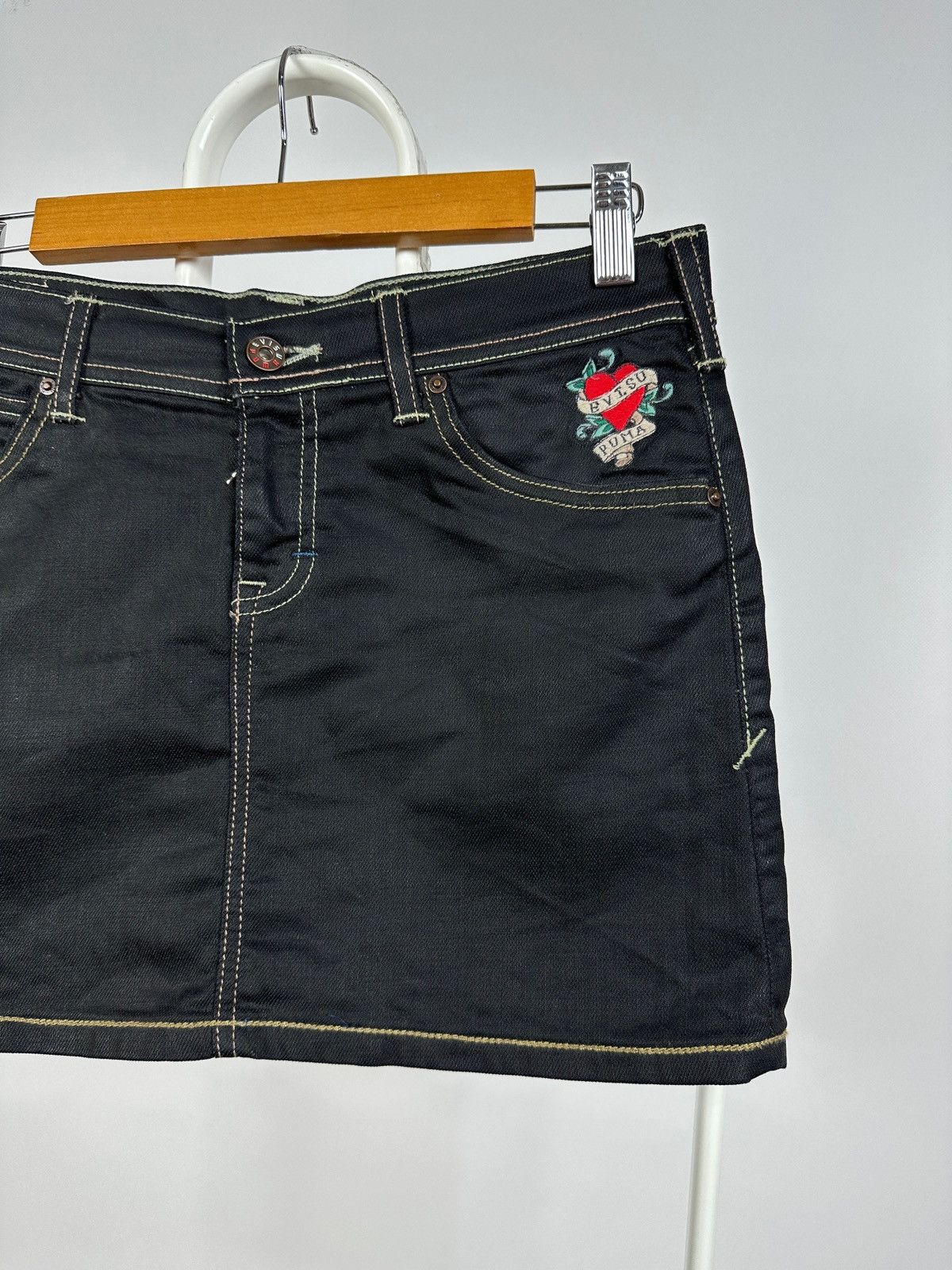 Evisu Vintage Evisu x Puma Y2K Black Mini Skirt Size 28" / US 6 / IT 42 - 6 Thumbnail