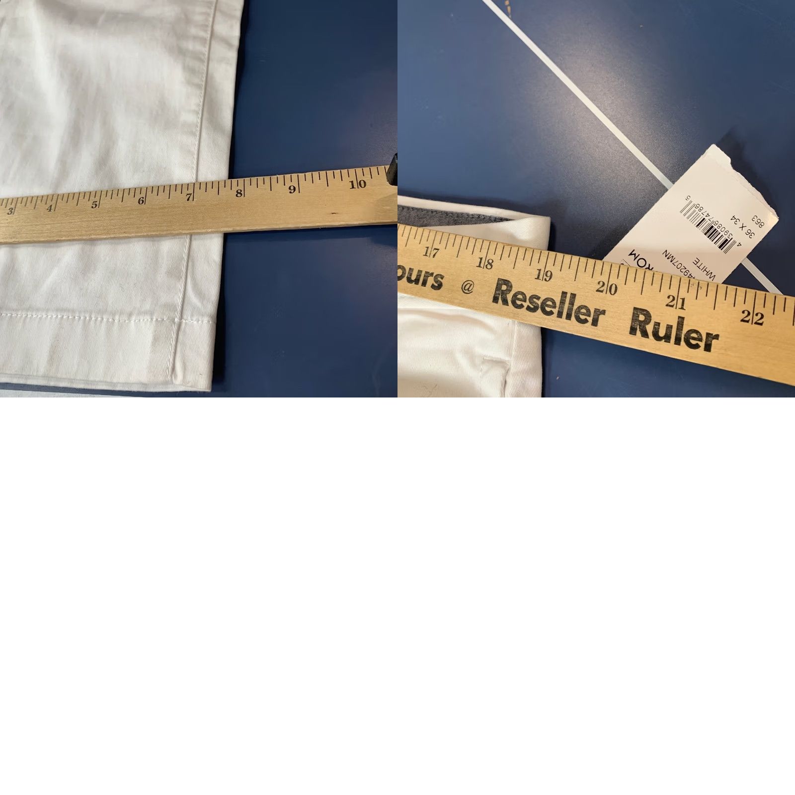 Vintage 14th & Union Chino Pants Mens 36X34 White Slim Fit Stretch NWT Work Preppy Casual Pants Size US 36 / EU 52 - 9 Thumbnail