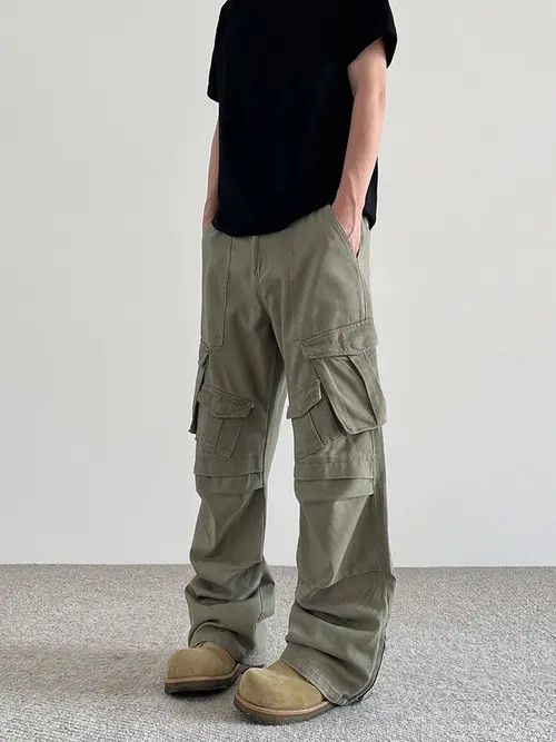 VIBE Cargo Stacked Pants Wide Leg Pants Size US 30 / EU 46 - 6 Thumbnail
