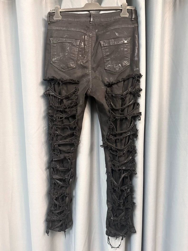 Rick Owens Rick Owens Corrosive wax jeans with holes.-2506 Size US 33 - 4 Thumbnail
