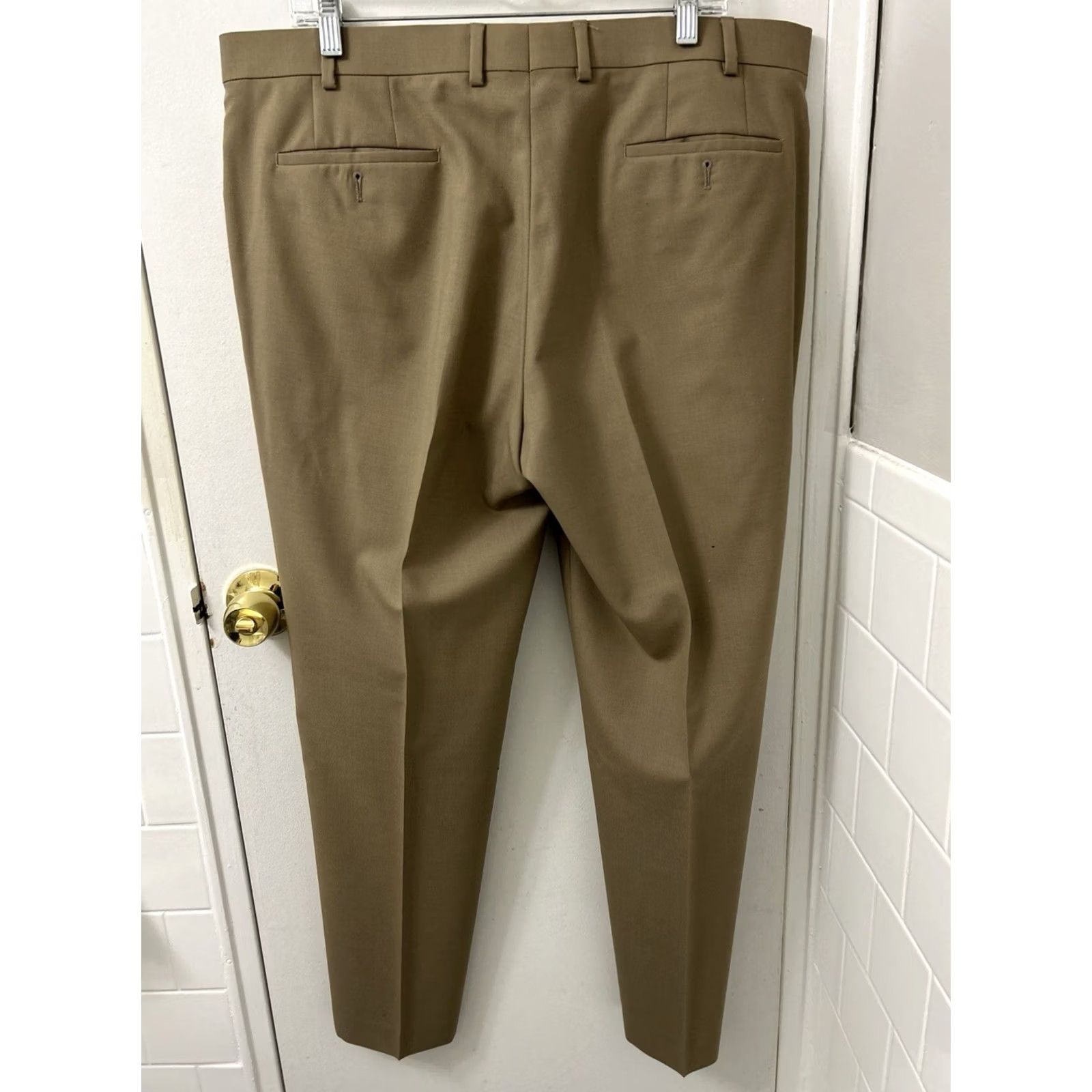 Ralph Lauren Lauren Ralph Lauren Pants Mens 38x30 Tan 100% Wool Total Comfort Pockets Dress Pants Business Workwear Front Zipper Button Flat Front Classic Size US 38 / EU 54 - 6 Thumbnail