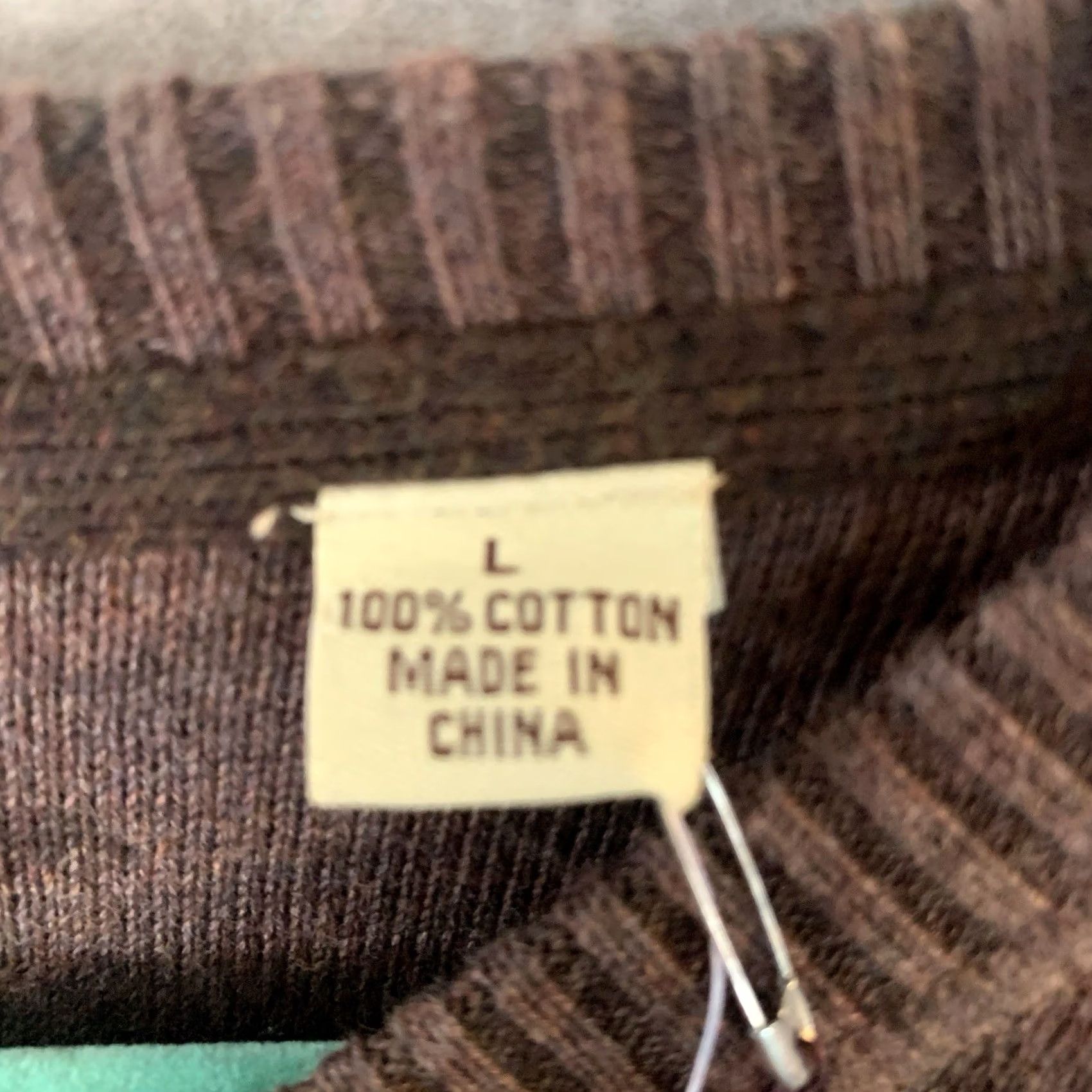 Tommy Bahama Tommy Bahama Sweater Men Large Brown V-Neck Cotton Knit Ribbed Sides Logo Pullover All Seasons Size US L / EU 52-54 / 3 - 4 Thumbnail