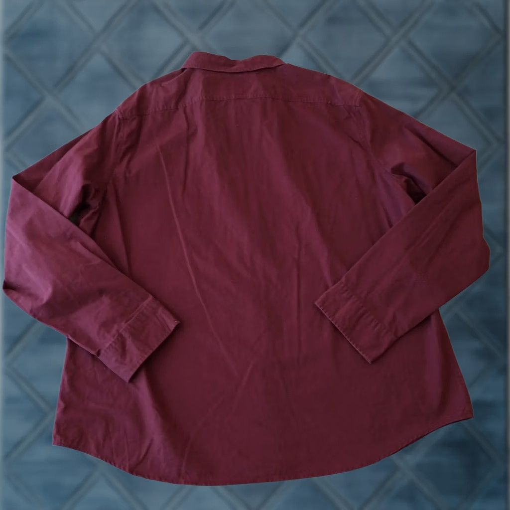 Vintage Goodfellow Shirt Mens 2XL Burgundy Red Long Sleeve Button-Up Pockets Cotton Shirt Button Up Casual Mens Size US XXL / EU 58 / 5 - 1 Thumbnail