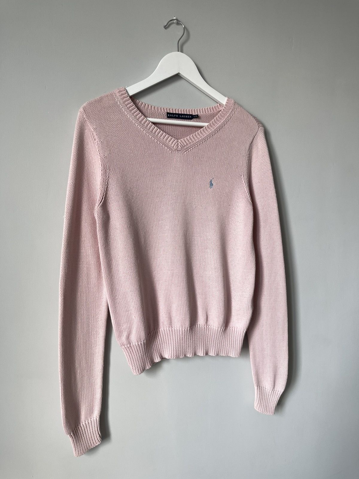 Ralph Lauren Vintage Ralph Lauren 90's Light Pink Cotton Knitted Sweater Size L / US 10 / IT 46 - 4 Thumbnail