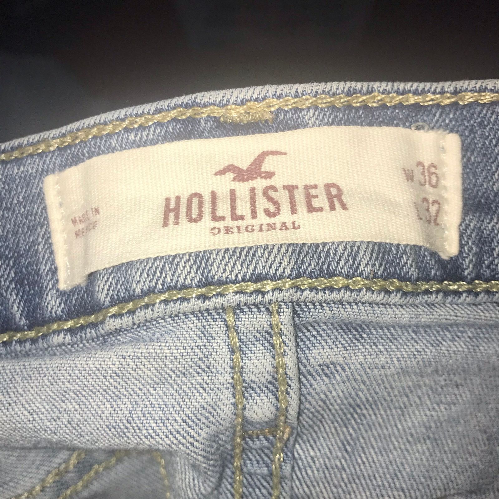 Hollister HOLLISTER Slim Straight Blue Jeans Men’s 36x32 RN# 75654 Size US 36 / EU 52 - 4 Thumbnail