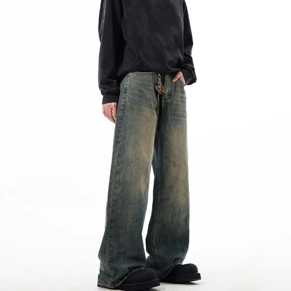 Denime × Japanese Brand × Vintage Simple Street Winter Baggy Stacked Blue Vintage Denim Pants Size US 29 - 5 Thumbnail