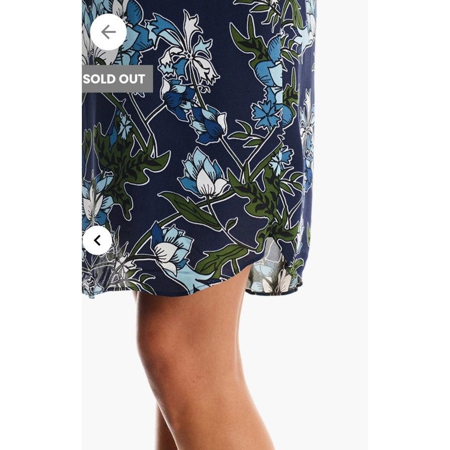 Massimo Dutti Massimo Dutti Navy Blue Botanical Floral Scoop Neck Dress, 4 Size S / US 4 / IT 40 - 4 Thumbnail