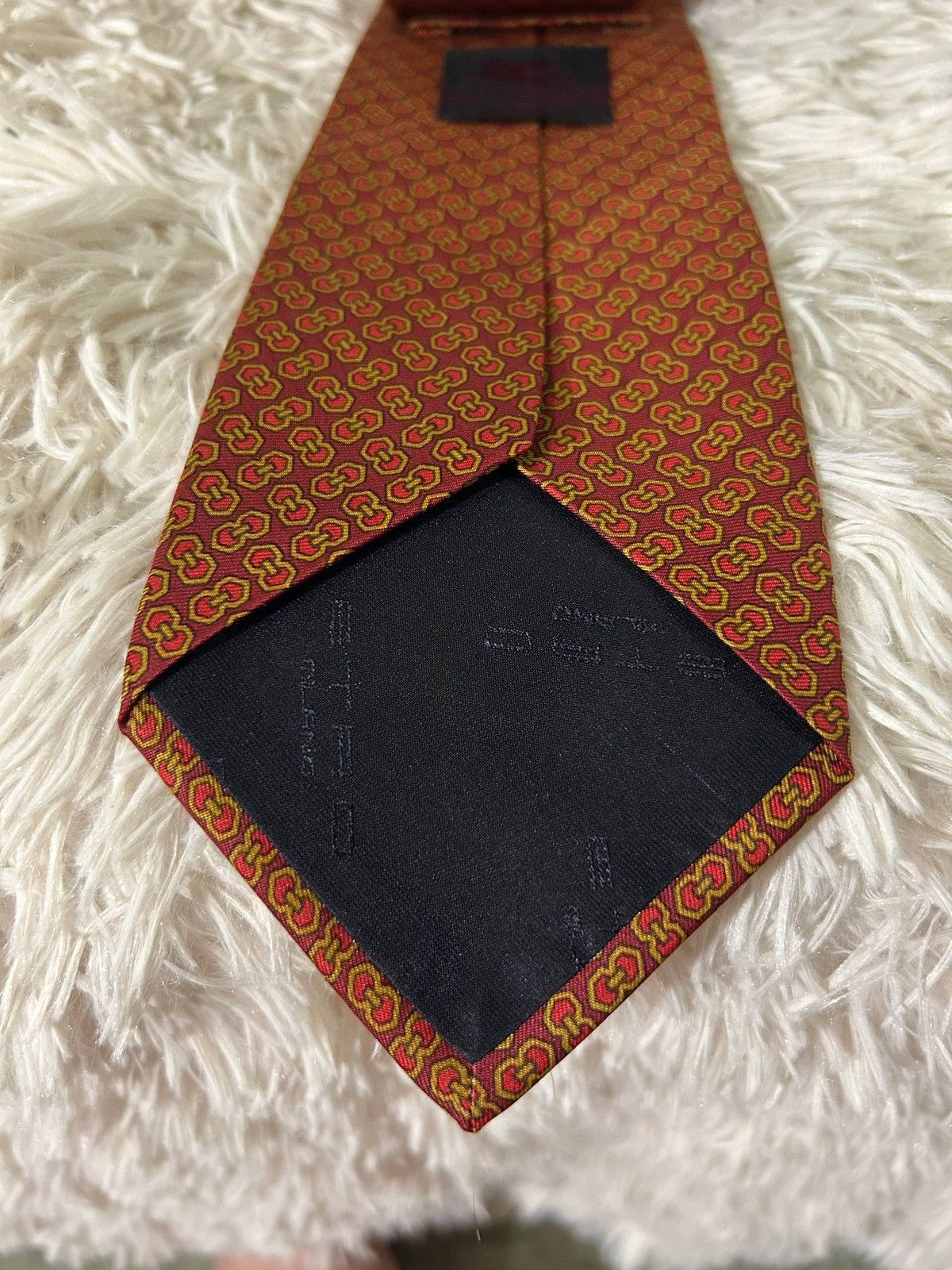 Etro ETRO Milano Men's 100% Silk Vintage Burgundy Gold Tie Size ONE SIZE - 7 Thumbnail