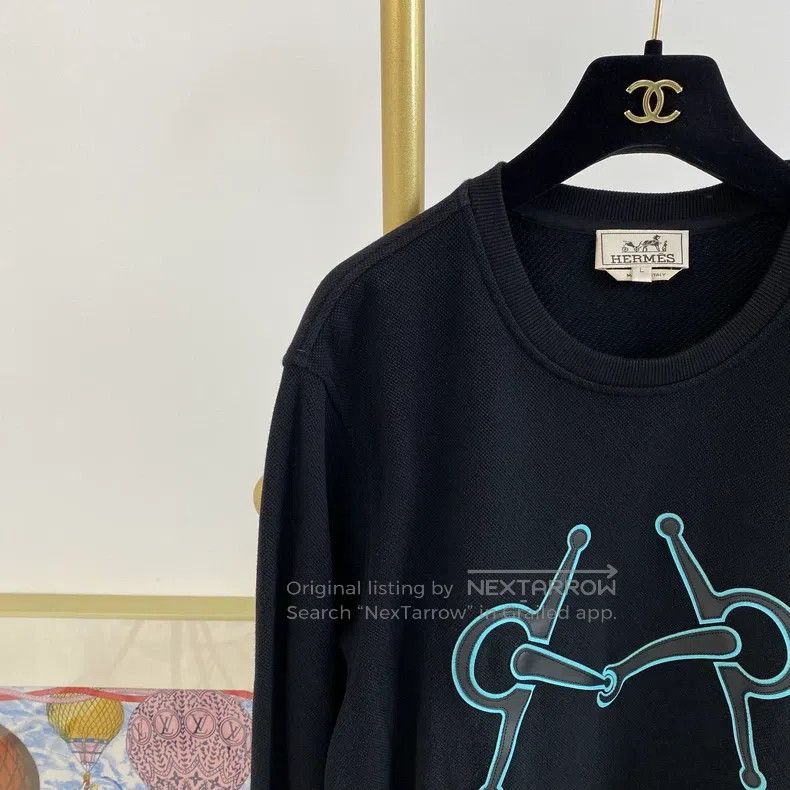 Hermes Hermes Black sweatshirt Size L / US 10 / IT 46 - 3 Thumbnail