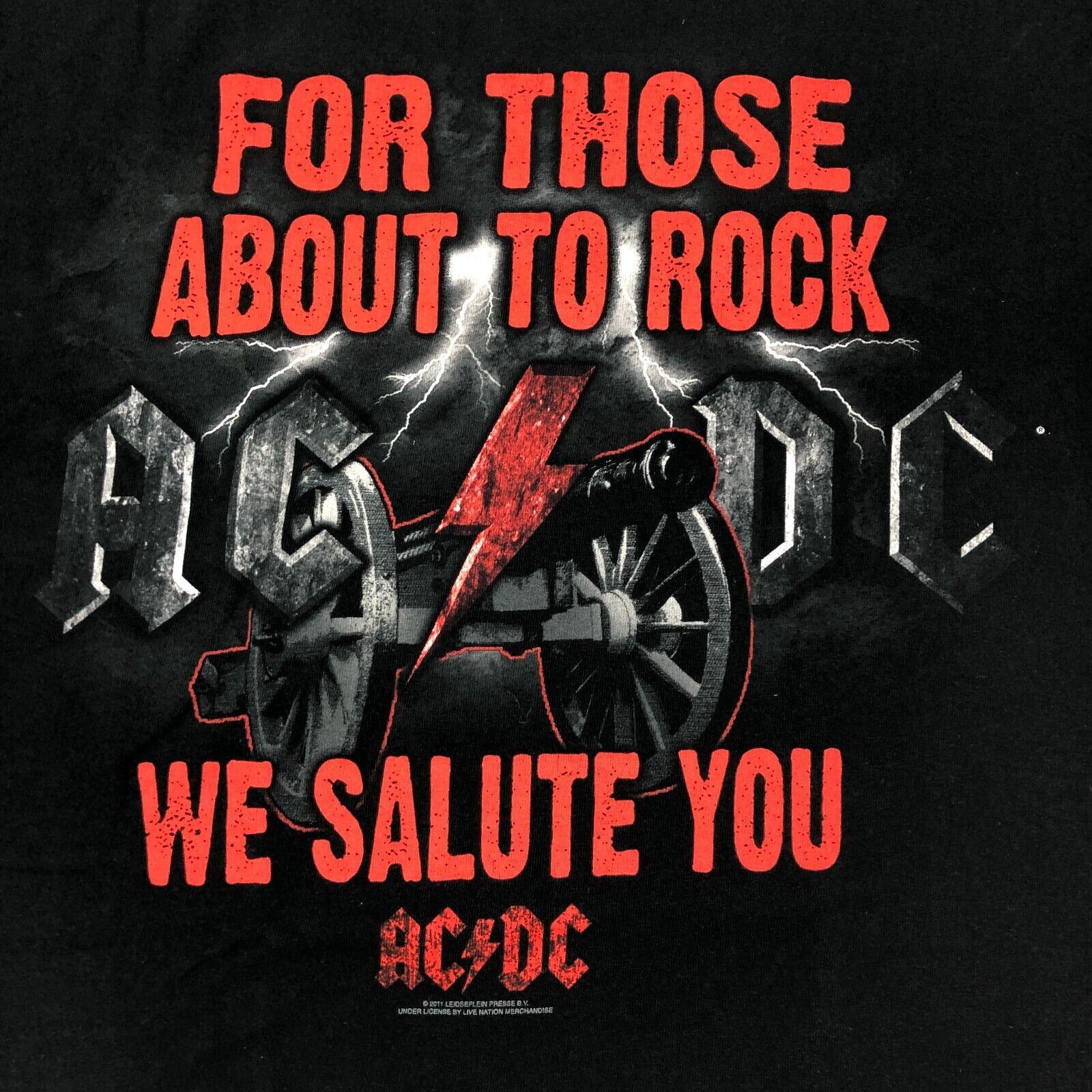 Vintage 2011 AC/DC We Salute You Cannon Rock Tee T Shirt Large Size US L / EU 52-54 / 3 - 2 Thumbnail