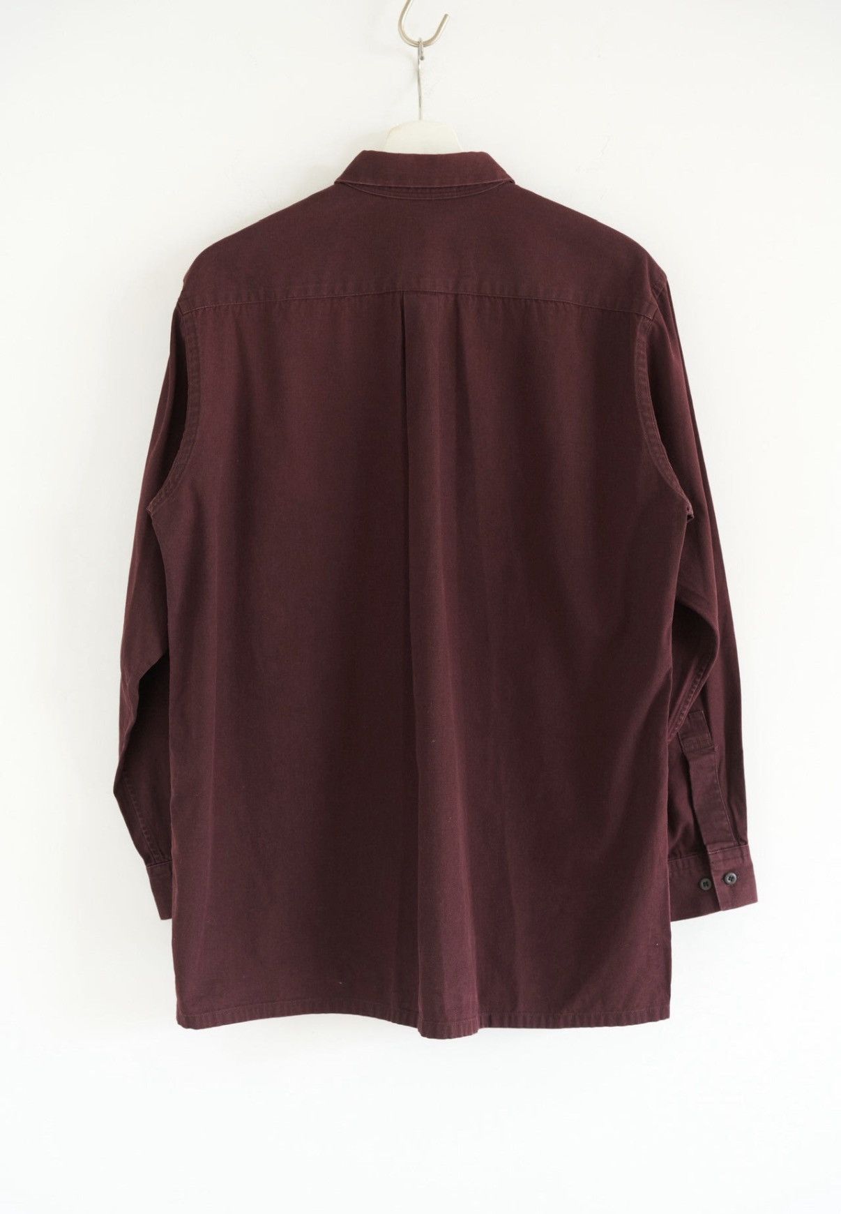 Yohji Yamamoto Yohji Yamamoto 00s Hidden Button Burgundy Shirt J4 Size US M / EU 48-50 / 2 - 2 Thumbnail