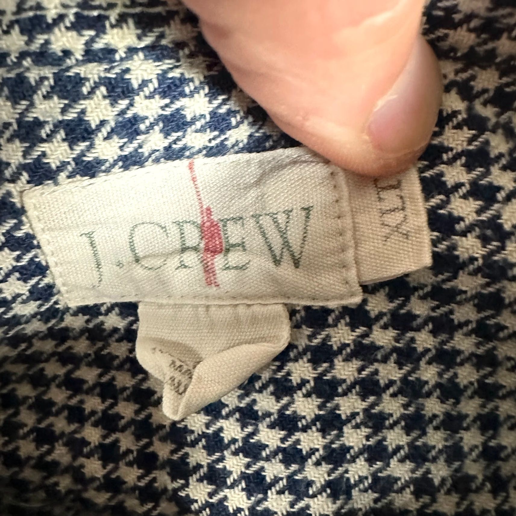J.Crew VINTAGE J.CREW Shirt Men XLT Oarsman Ivory Black Houndstooth Flannel Flaw Size US XL / EU 56 / 4 - 4 Thumbnail