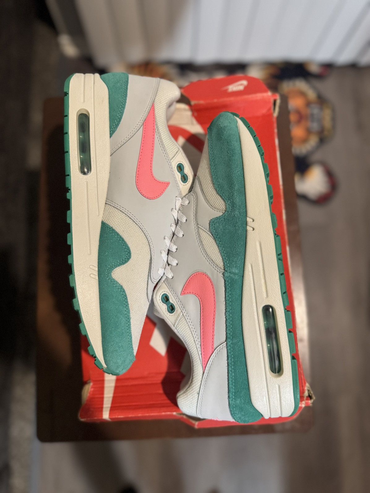 Nike Air Max 1 Watermelon – Lightly Used – Summer Colorway Size US 9.5 / EU 42-43 - 2 Thumbnail