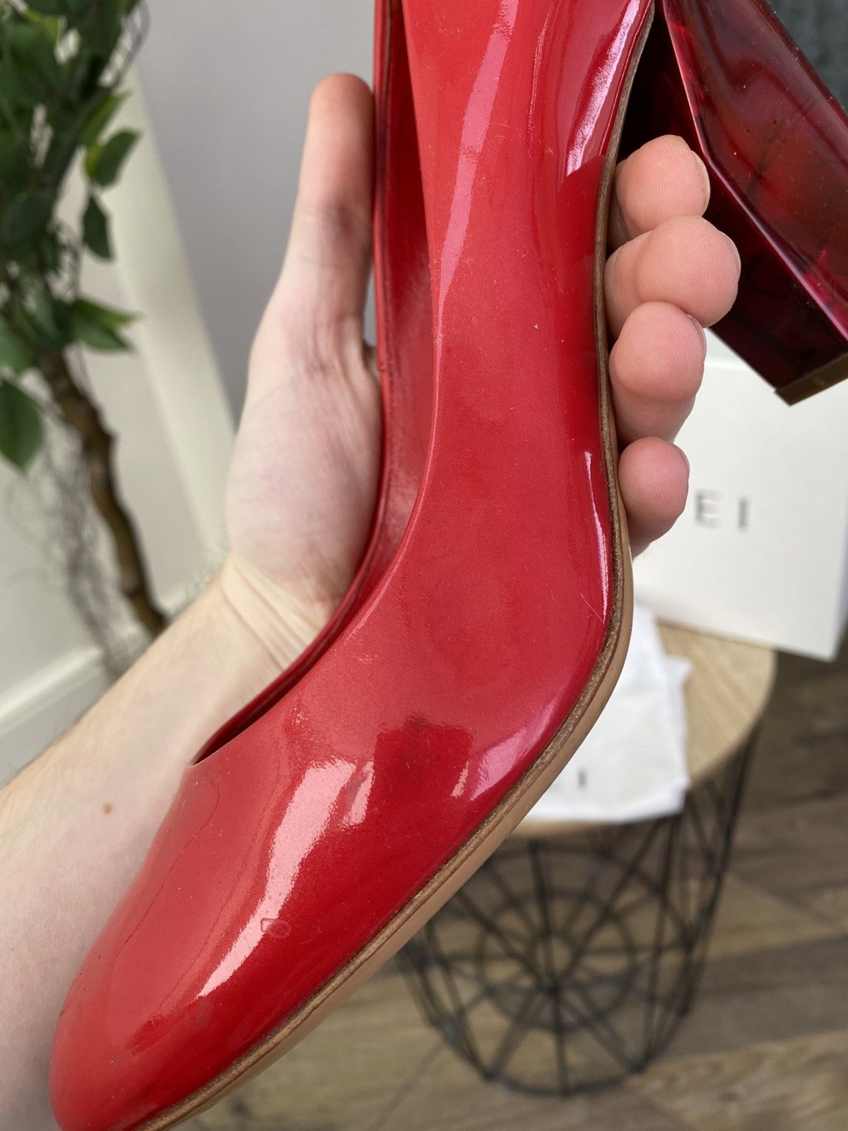 Casadei Casadei Red Patent Leather Pumps Heel Designer High Heels Size US 9 / IT 39 - 12 Thumbnail