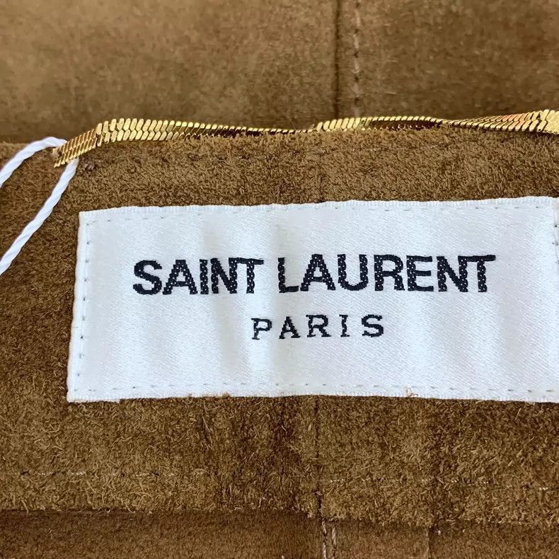 Saint Laurent Paris Saint Laurent Brown Fringed Leather Shorts-2507 Size 36" / US 14 / IT 50 - 4 Thumbnail