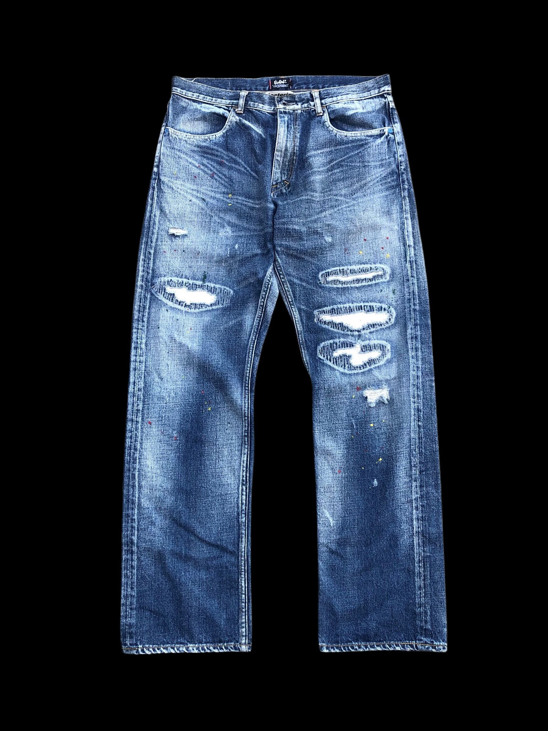 Japanese Brand PAINTED POSTERIZE DISTRESSED DENIM Size US 36 / EU 52 - 1 Thumbnail