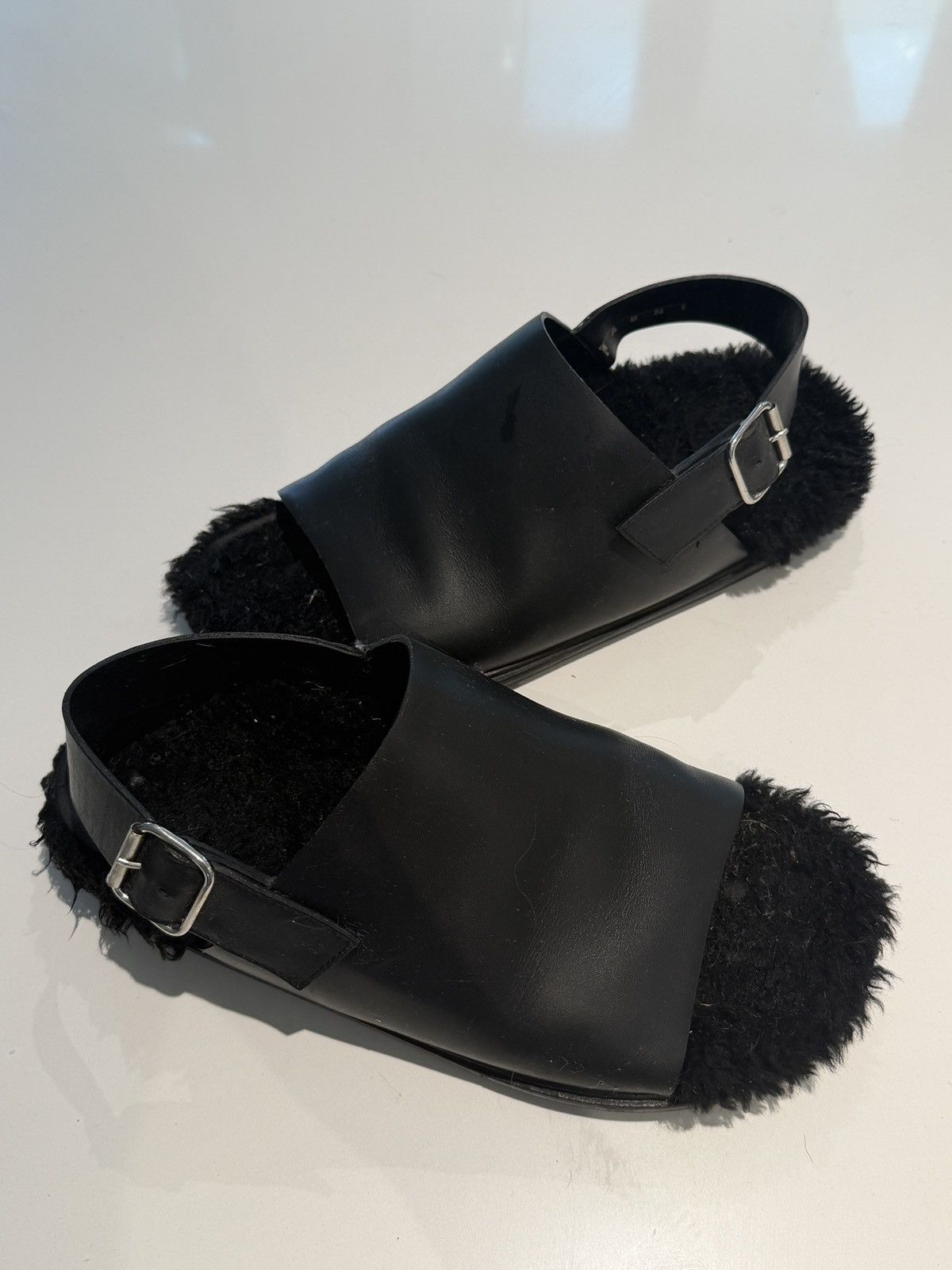 Marni Marni Black fussbet sandal slides Size US 10 / EU 43 - 1 Thumbnail