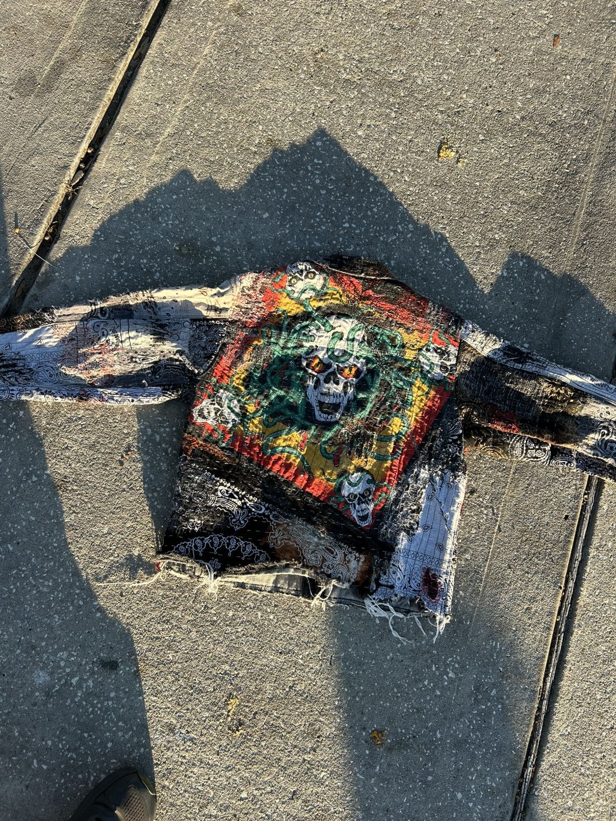 Other 1/1 Your World patchwork distressed bandana denim jacket Size US L / EU 52-54 / 3 - 8 Thumbnail