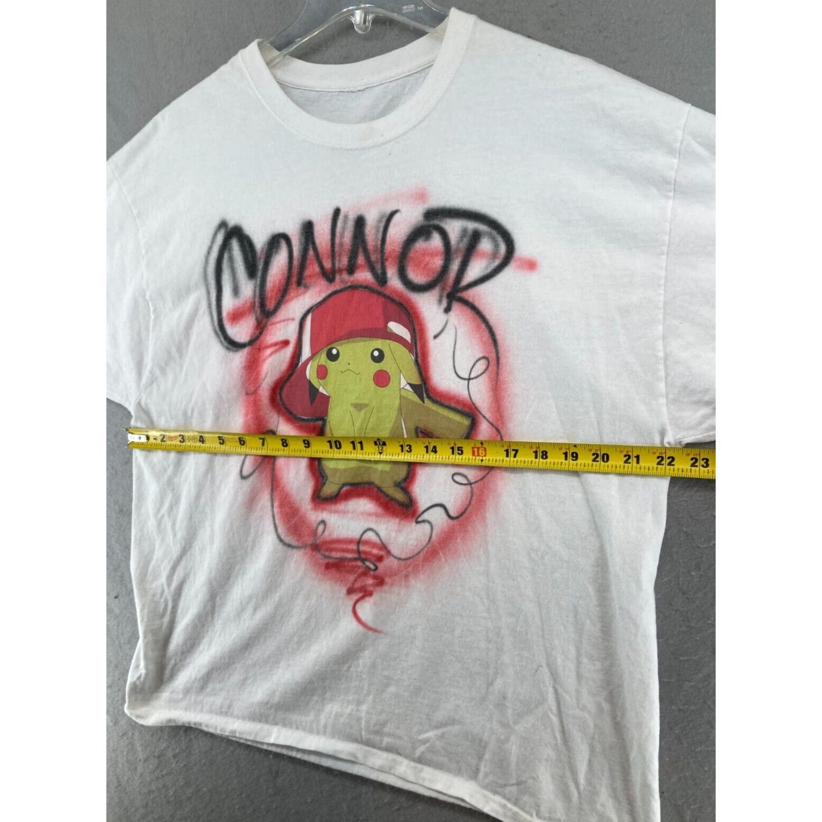 Hanes Airbrush Hanes TShirt XL White Pikachu Pokemon 90s Mens Size US XL / EU 56 / 4 - 3 Thumbnail