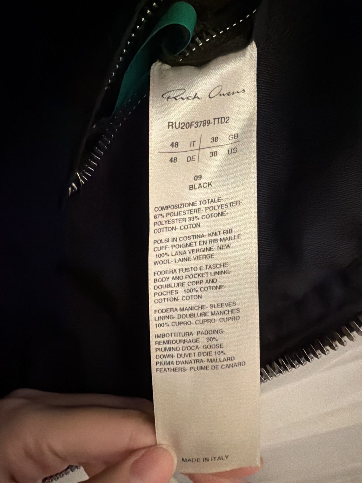 Rick Owens Rick Owens Goose Down Puffer Jacket Black Size 48 Size US M / EU 48-50 / 2 - 4 Thumbnail