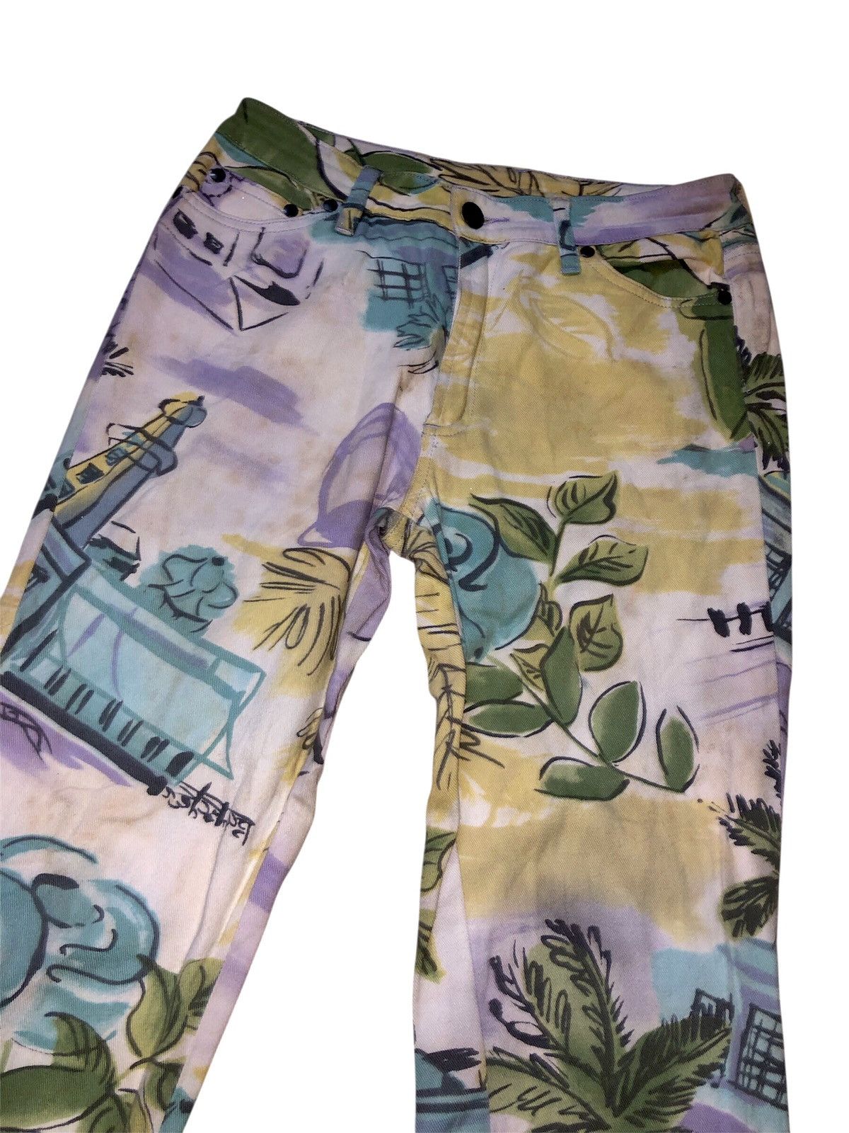 Designer × Japanese Brand × Jean Paul Gaultier ANNE ELISABETH DENIN JEANS FULL PRINT Size 28" / US 6 / IT 42 - 2 Thumbnail