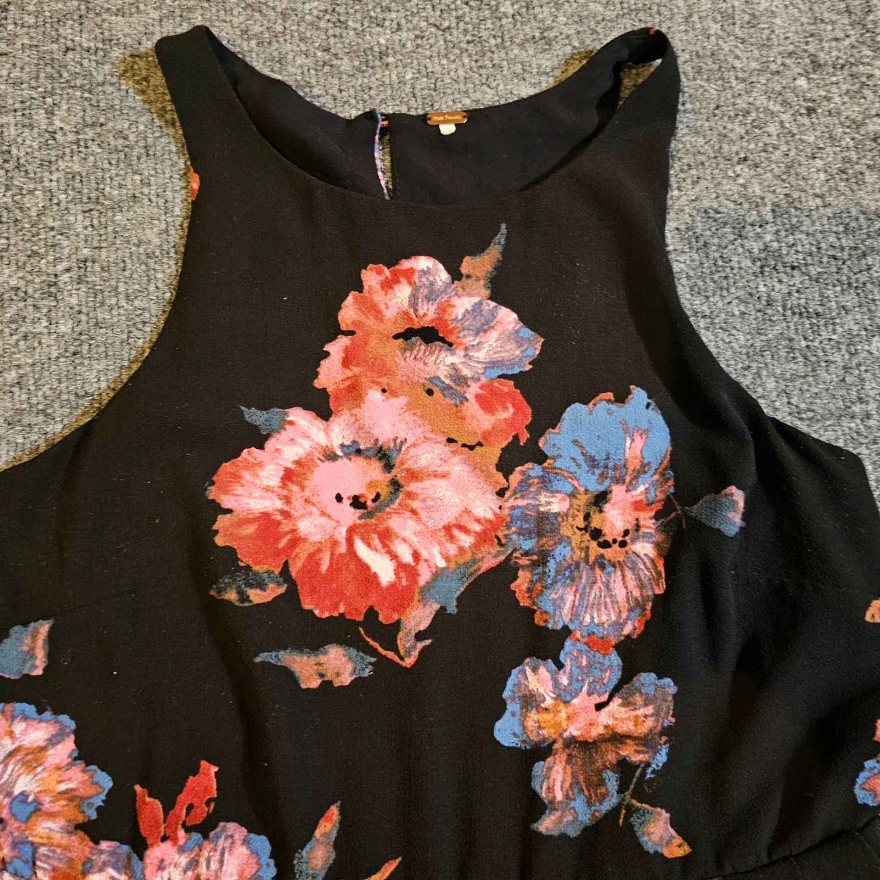 Free People Free People Dress Women Small Black Floral A-Line Sleeveless Cocktail Casual Size S / US 4 / IT 40 - 2 Thumbnail