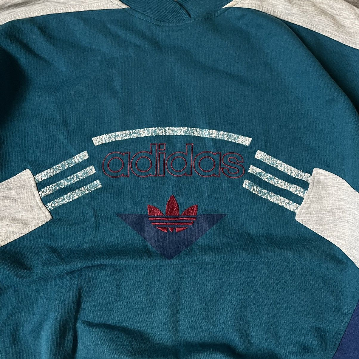 Adidas × Vintage Vintage 90s Adidas Sweatshirt Boxy Fit 3 Striped Size US M / EU 48-50 / 2 - 2 Thumbnail