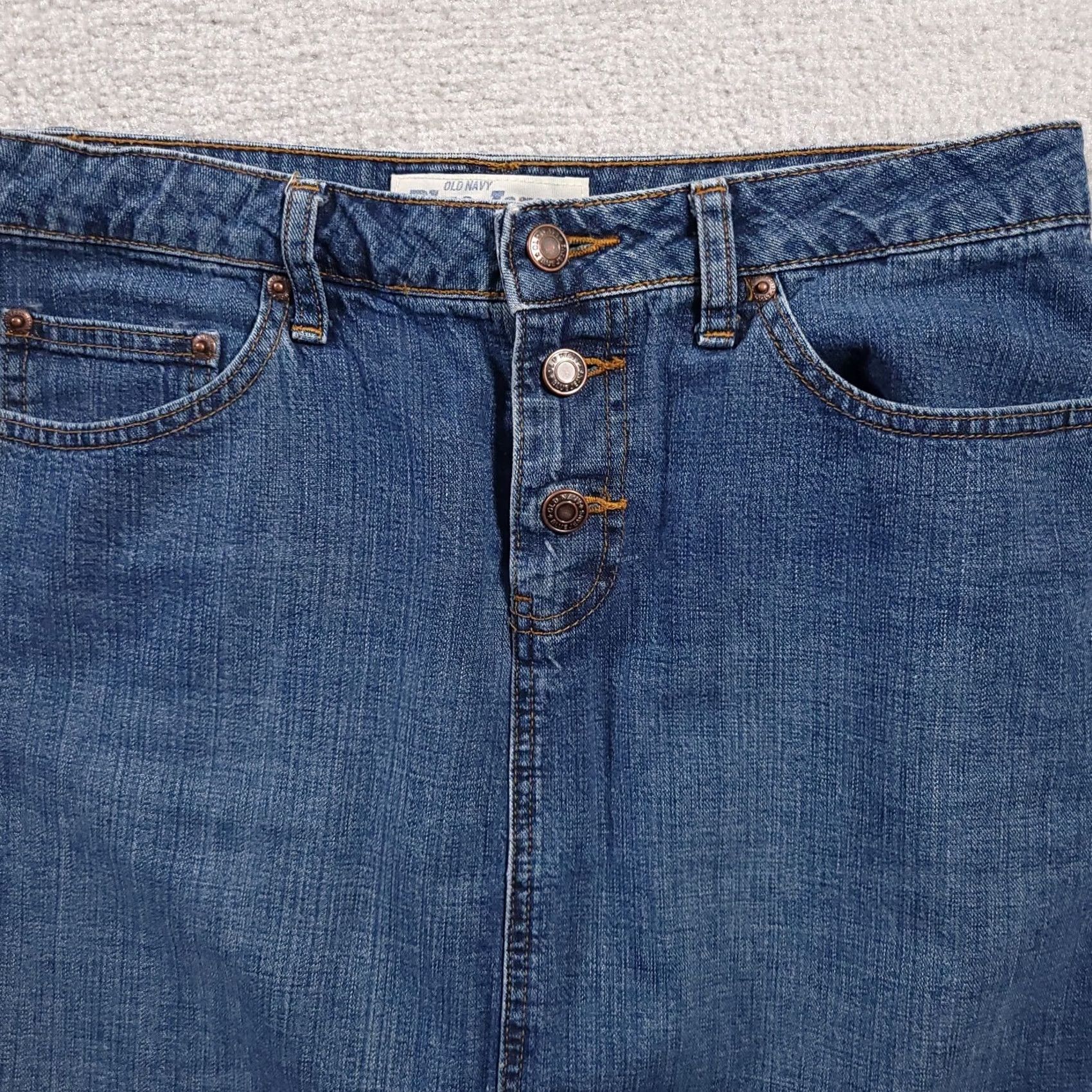 Old Navy Old Navy Skirt 8 Blue Denim Jeans Short Button Fly Women's Size 30" / US 8 / IT 44 - 3 Thumbnail