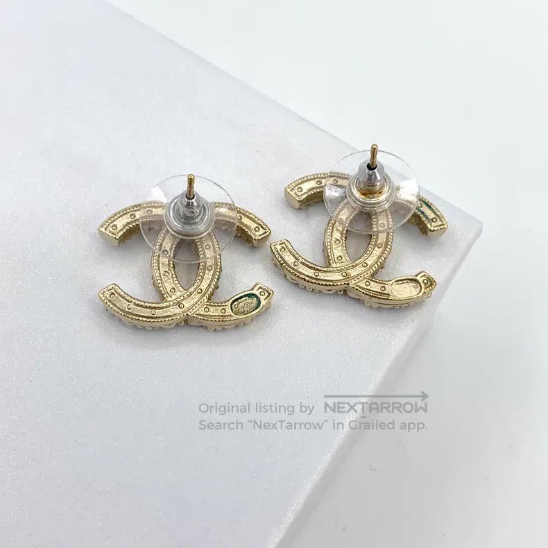 Chanel Chanel Gold double C diamond pearl earrings Size ONE SIZE - 2 Thumbnail
