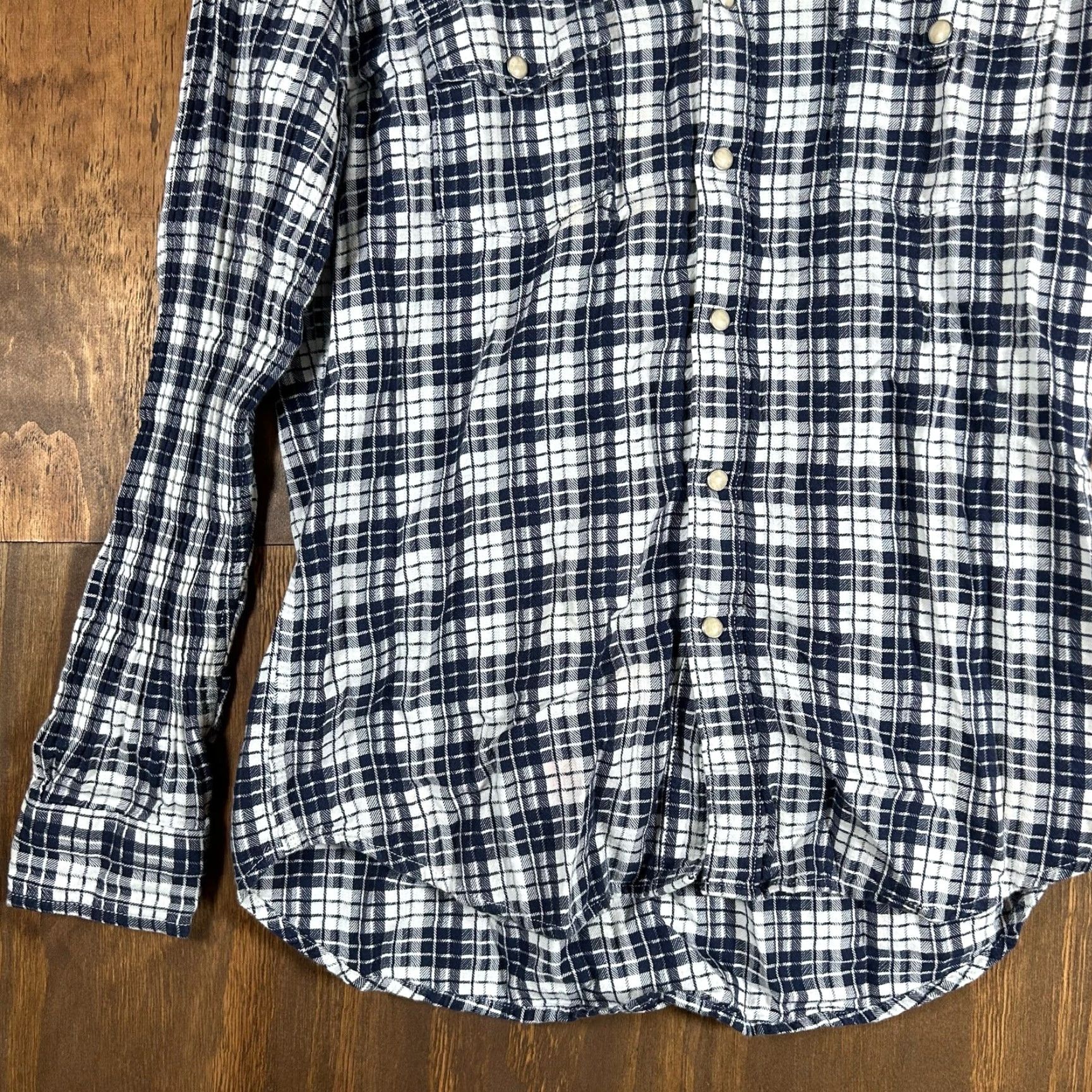 Lucky Brand Lucky Brand Shirt Womens Blue White Plaid Classic Fit Pearl Snap Long Sleeve M Size M / US 6-8 / IT 42-44 - 3 Thumbnail