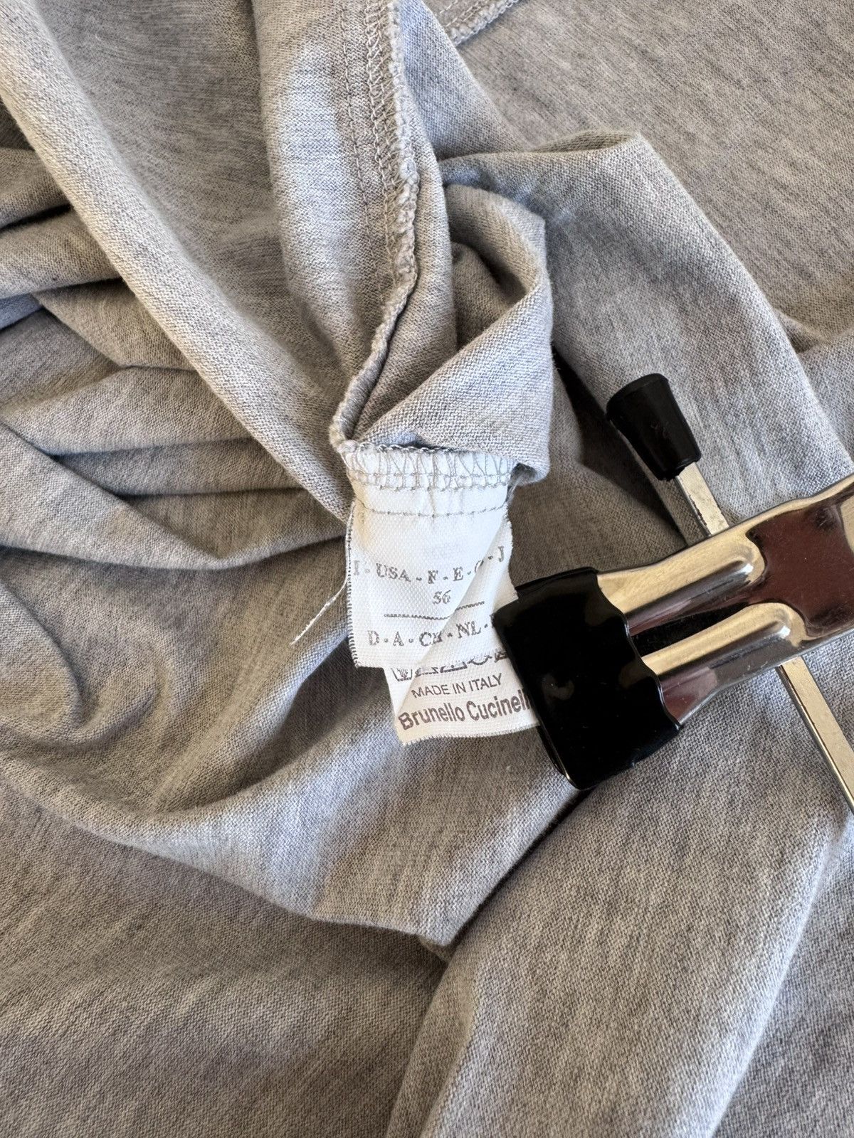 Brunello Cucinelli Brunello Cucinelli Bergdorf Grey Jersey Button Down Shirt 56 Size US XL / EU 56 / 4 - 7 Thumbnail