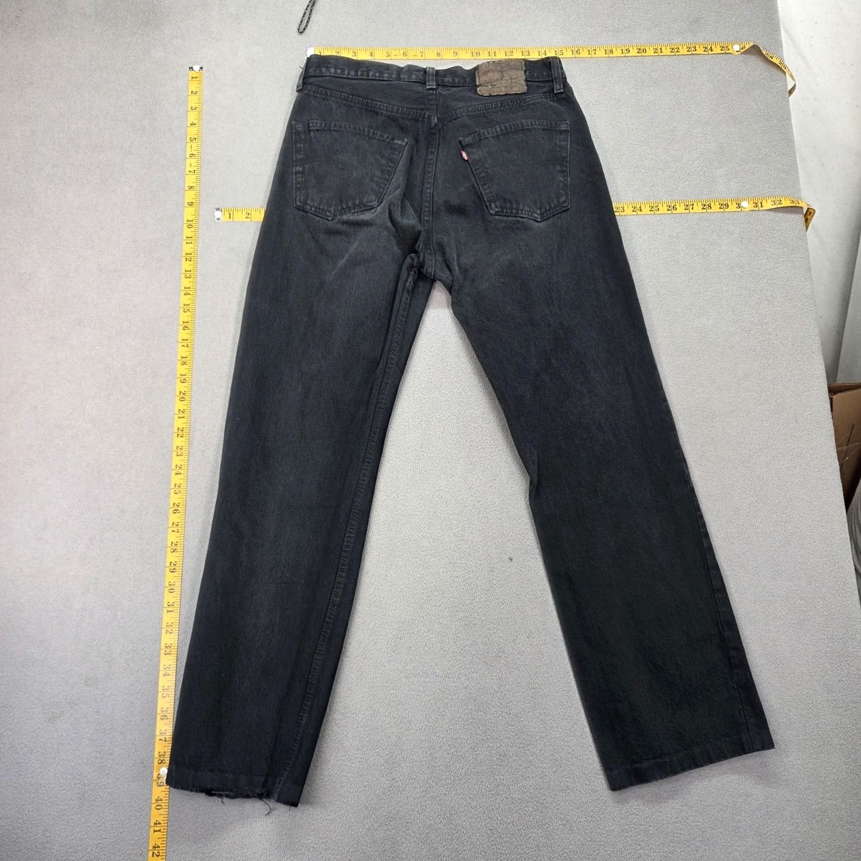 Levi's Levis Jeans Mens Black Straight Denim Faded Wash Mid Rise Inseam 27 30x27 5-Pocket Logo Size US 30 / EU 46 - 7 Thumbnail