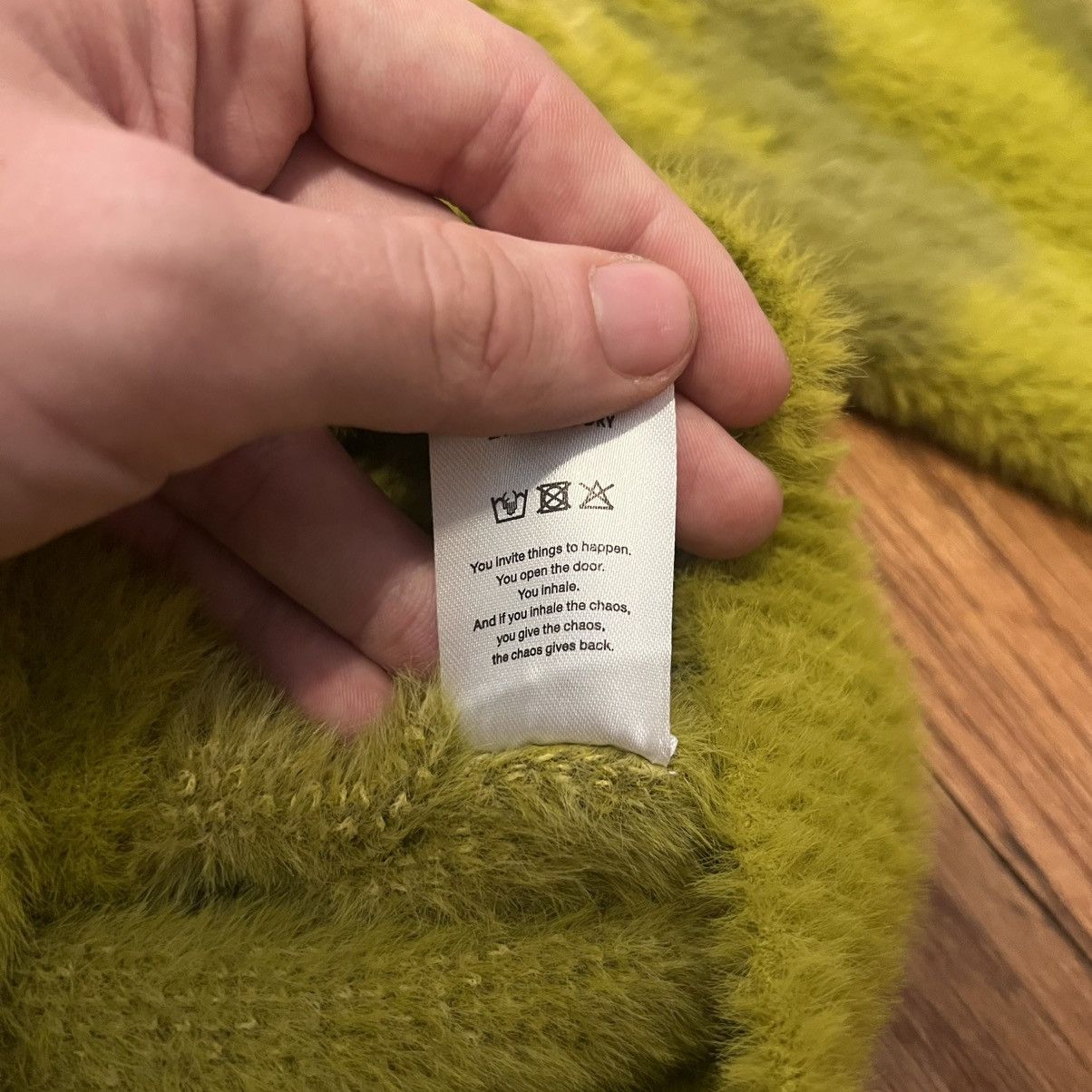 Fucking Awesome Fucking Awesome Moss Green Acid Mohair Cardigan Size US M / EU 48-50 / 2 - 6 Thumbnail