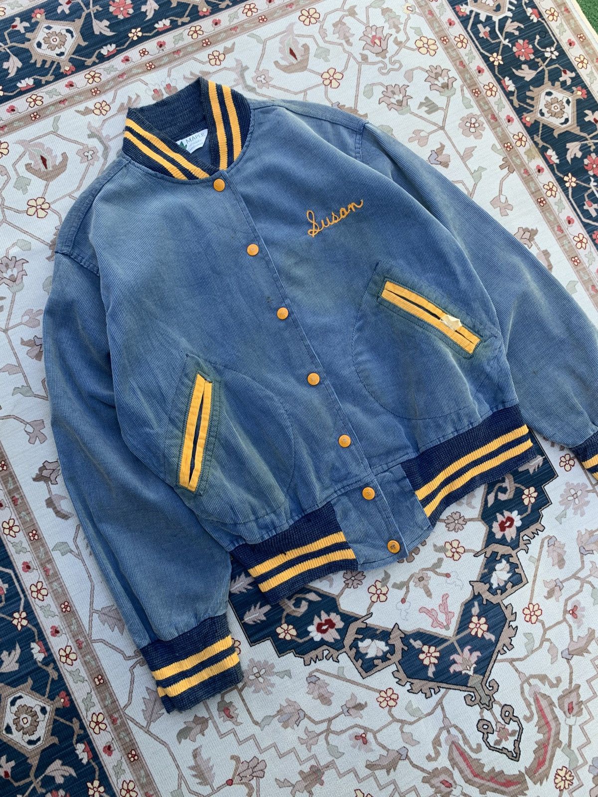 Vintage VINTAGE 60s MAPLE CORDUROY CHAINSTITCH VARSITY JACKET Size US M / EU 48-50 / 2 - 2 Thumbnail