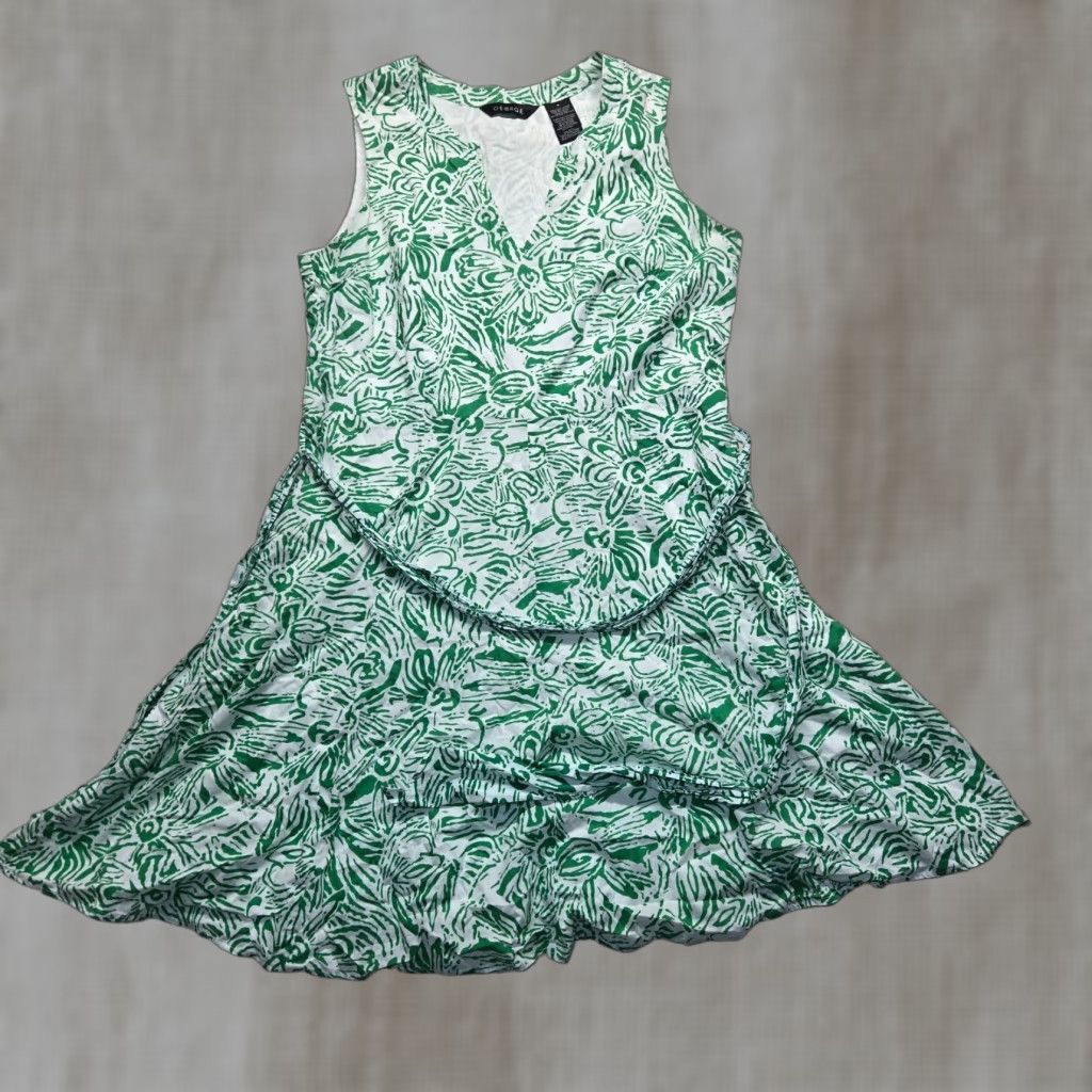 George George Slip Dress Green Tropical Print Knit Strappy Adult Womens Size 16 Size XXL / US 16-18 / IT 52-54 - 1 Thumbnail