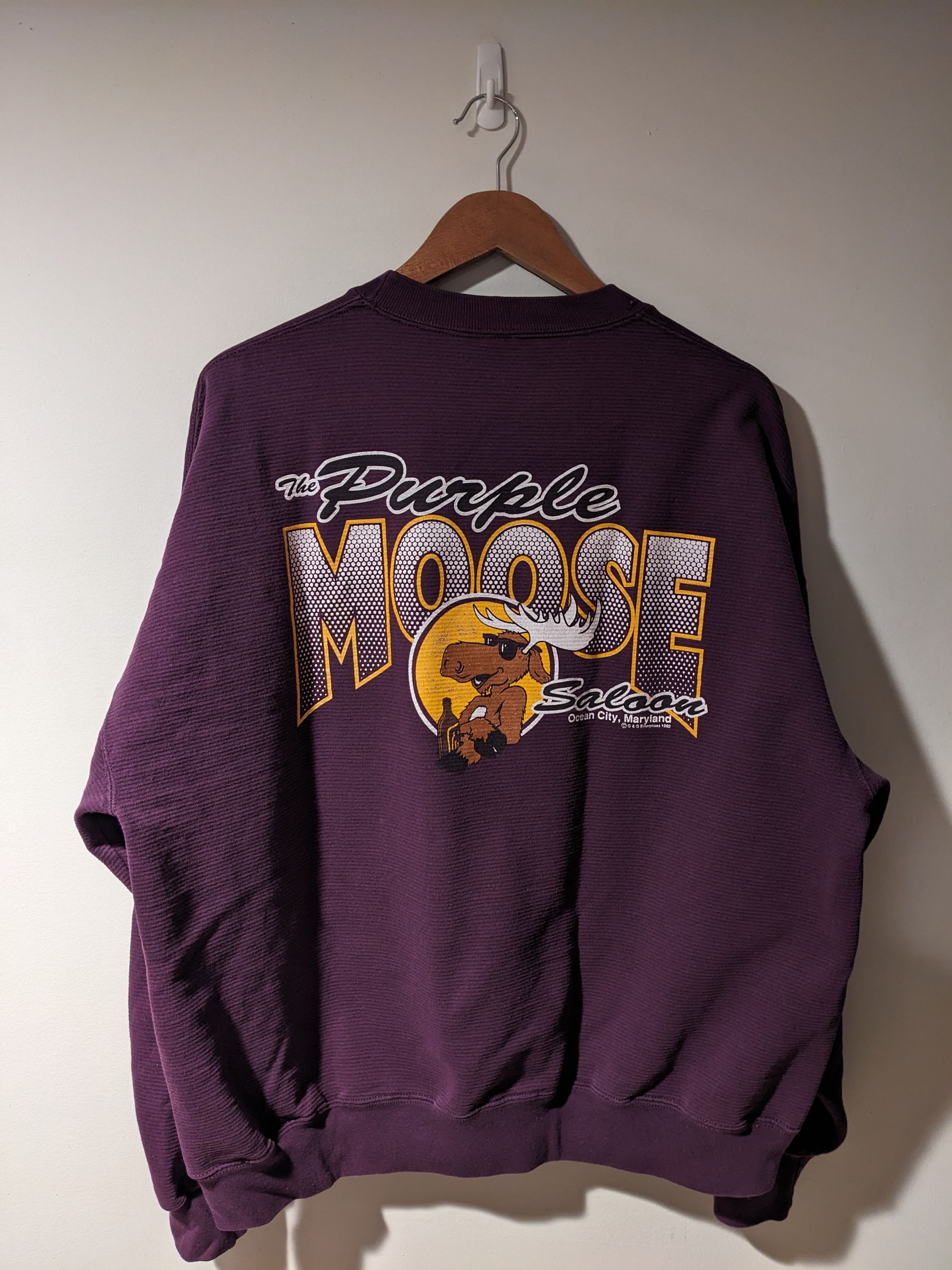 Jerzees × Vintage Vintage 1992 The Purple Moose Saloon XX-Large Sweatshirt Size US XXL / EU 58 / 5 - 1 Thumbnail