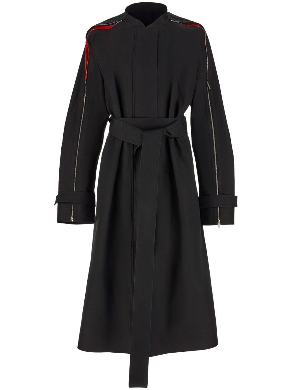 Salvatore Ferragamo ZIP-DETAIL COTTON BELTED TRENCH COAT Size S / US 4 / IT 40 - 1 Thumbnail