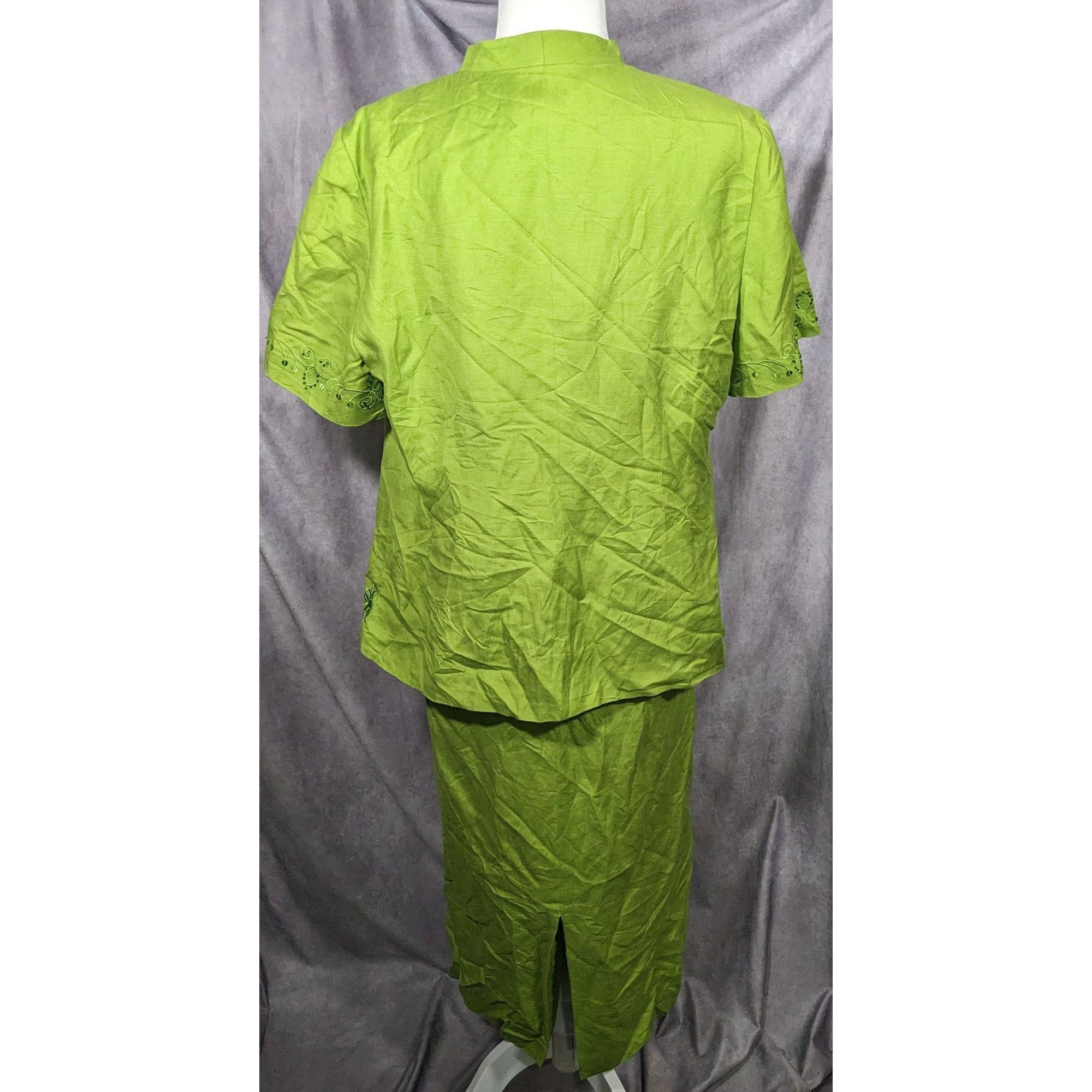 Other Vintage Jessica Howard Woman Green Floral Dress And Jacket S Size XL / US 12-14 / IT 48-50 - 14 Thumbnail