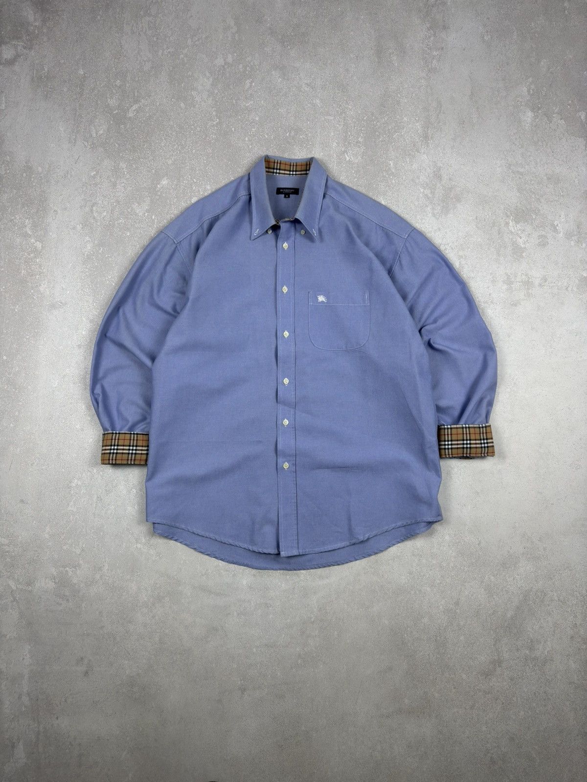 Burberry Vintage Burberry London T-Shirt Nova Check Blue Long Sleeve Size US XXL / EU 58 / 5 - 1 Thumbnail
