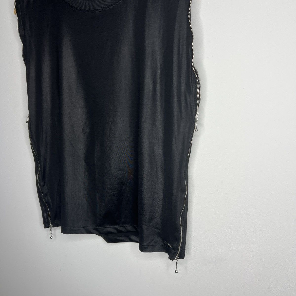 Designer × Diesel Diesel Tank Top Blouse ZIP Nylon Black Avant Garde Y2K Opium Size S / US 4 / IT 40 - 2 Thumbnail
