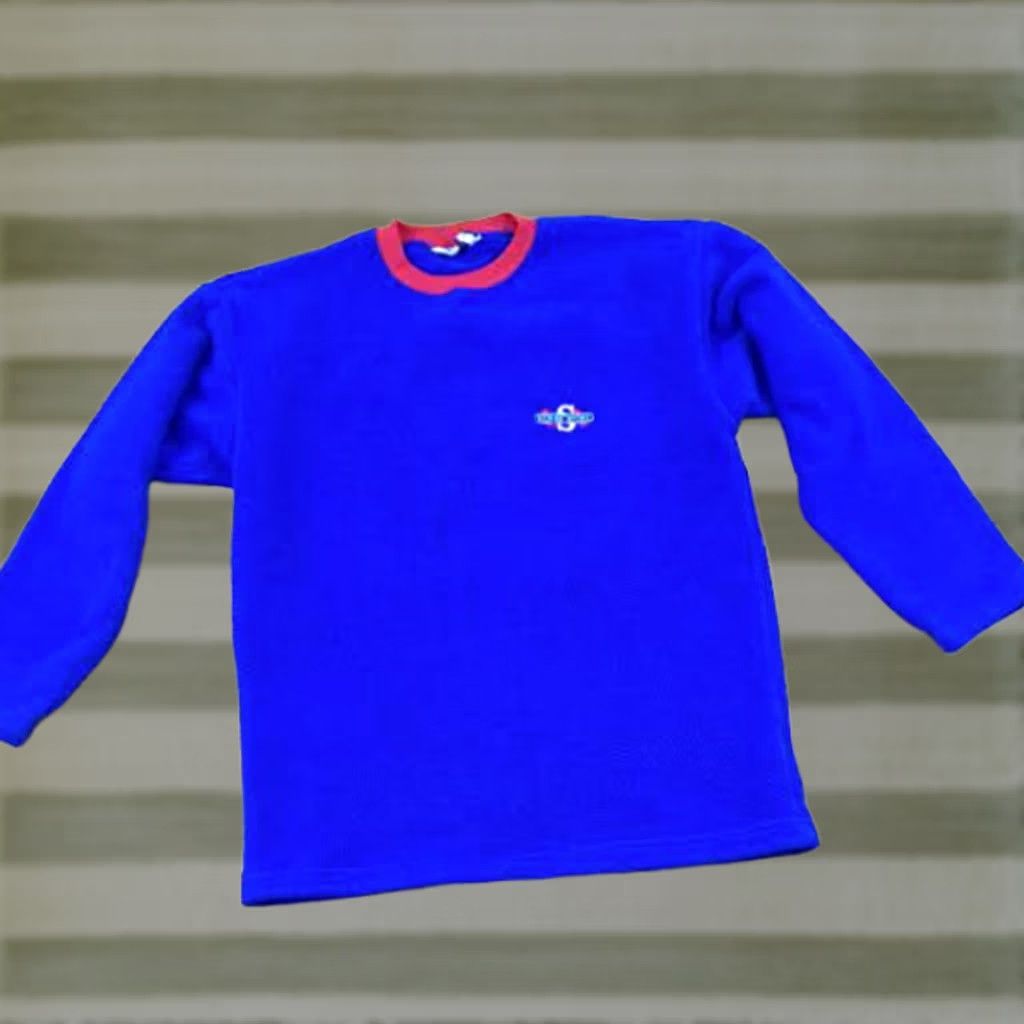 Guess VINTAGE Guess Sport Sweatshirt Medium M Blue-Red Trim USA Made Mens Size US M / EU 48-50 / 2 - 1 Thumbnail