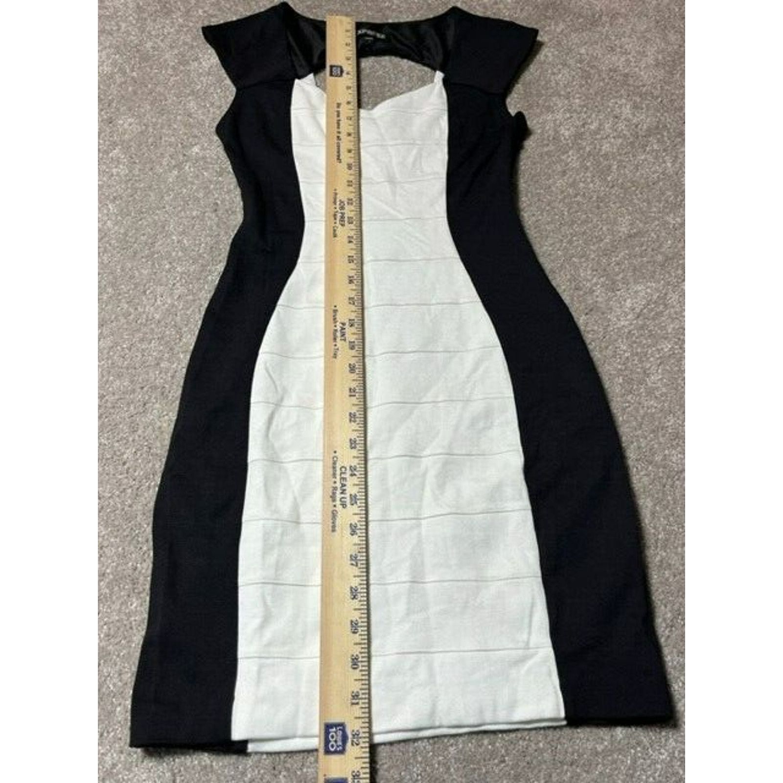Express Express Dress Women 2 Bodycon Sheath V Neck Cap Sleeve Black Size XS / US 0-2 / IT 36-38 - 4 Thumbnail
