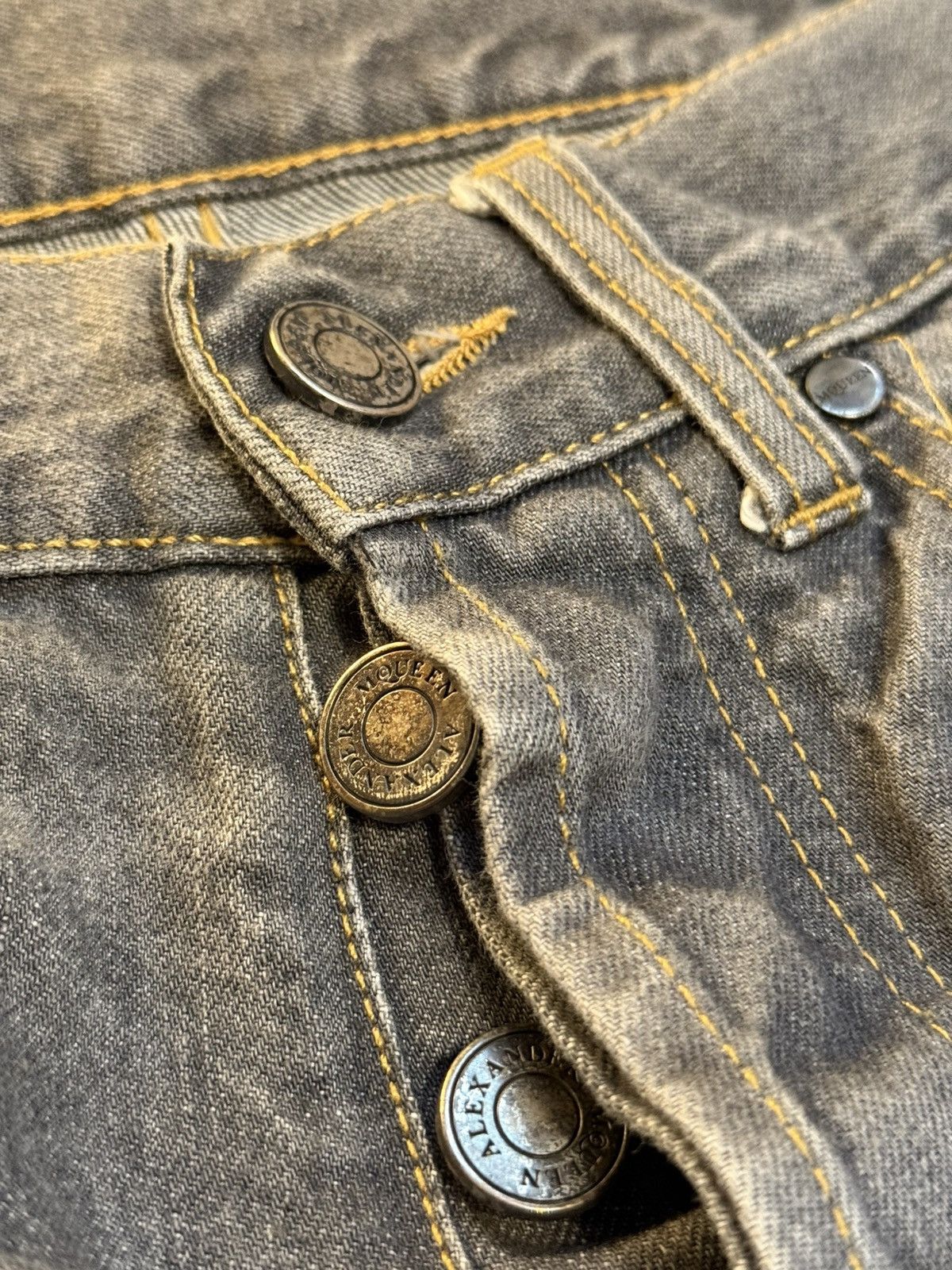 Alexander McQueen Alexander McQueen Silver Skull Grey Denim Jeans Size US 32 / EU 48 - 3 Thumbnail