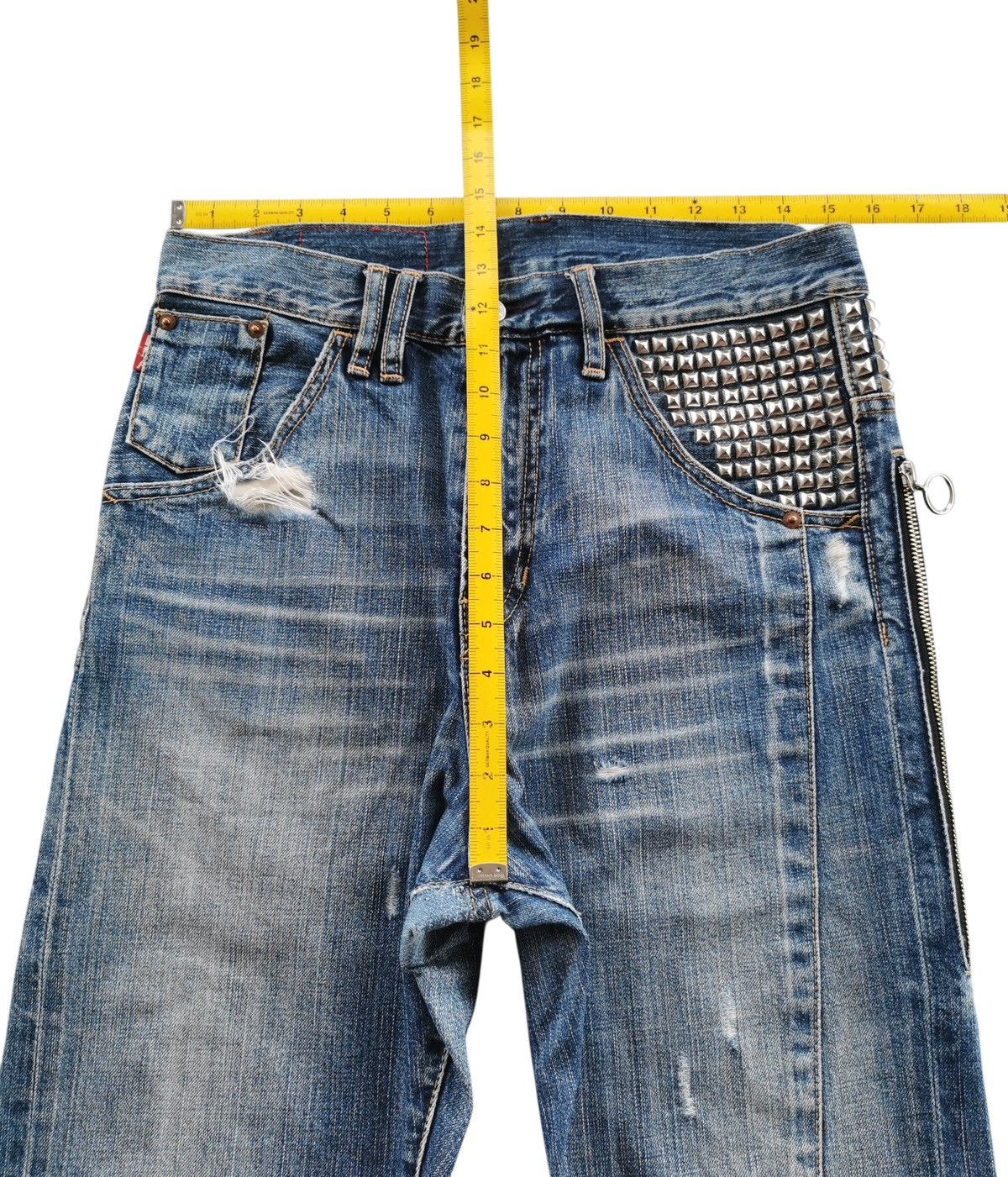 Punk and Yo Rna Inc Distressed Studded Pocket Punk Jeans Size US 30 / EU 46 - 12 Thumbnail