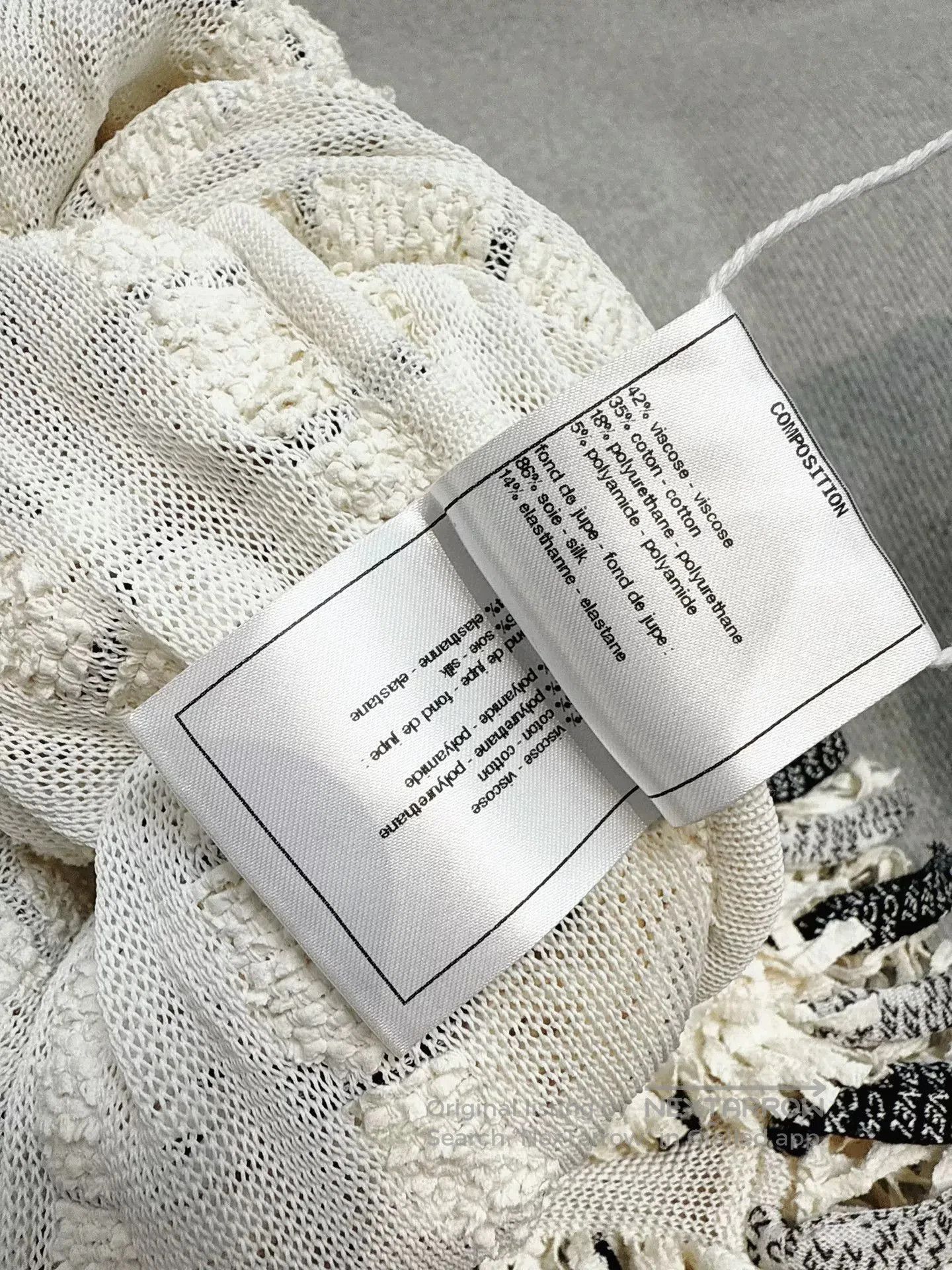 Chanel Chanel White and Black Logo Fringe Skirt. Size US 34 / EU 50 - 8 Thumbnail