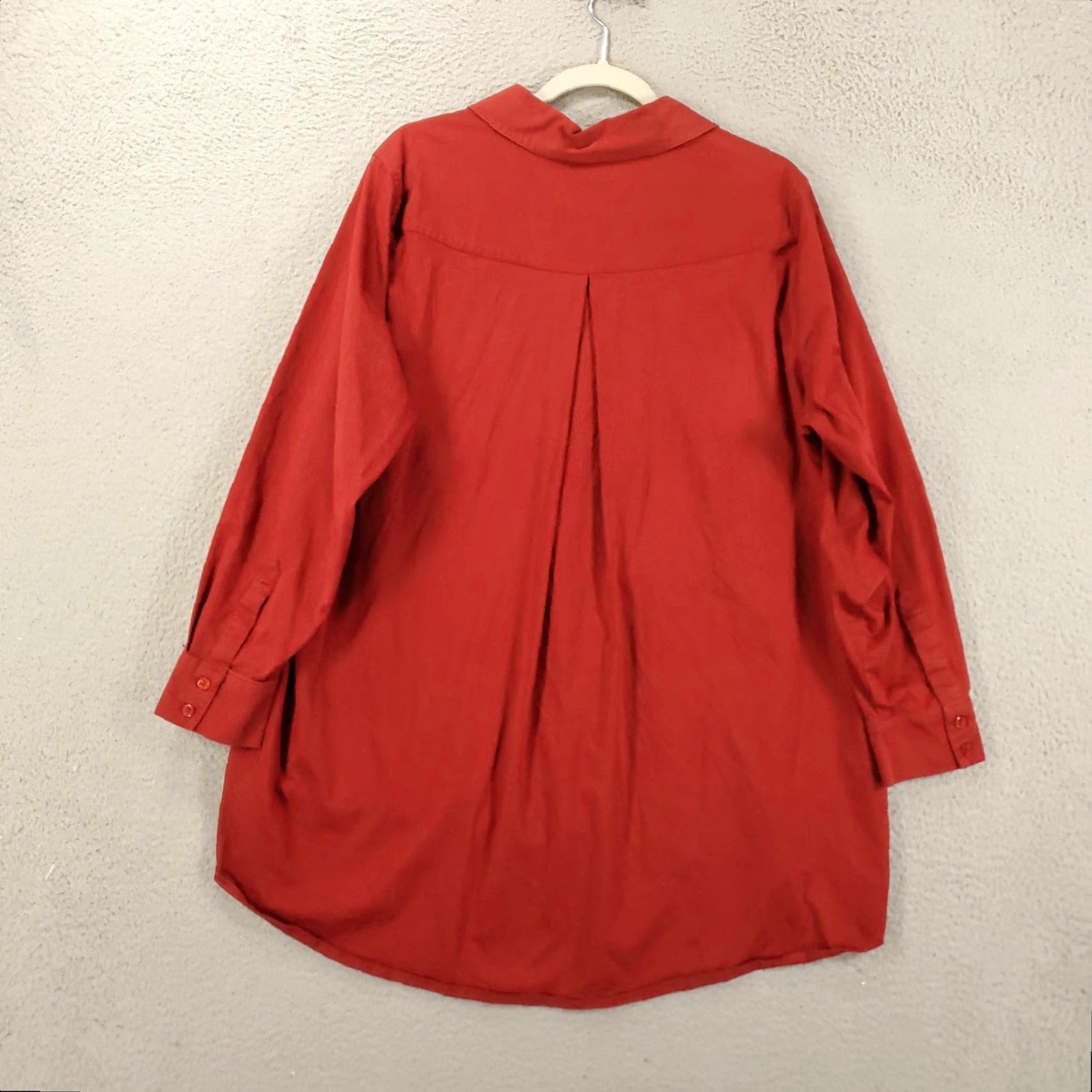 Vintage Susan Graver Blouse Shirt Dressy Tunic 22W Red Long Sleeve Button Up Casual Womens Plus Size Size 3XL / US 20-22 - 7 Thumbnail