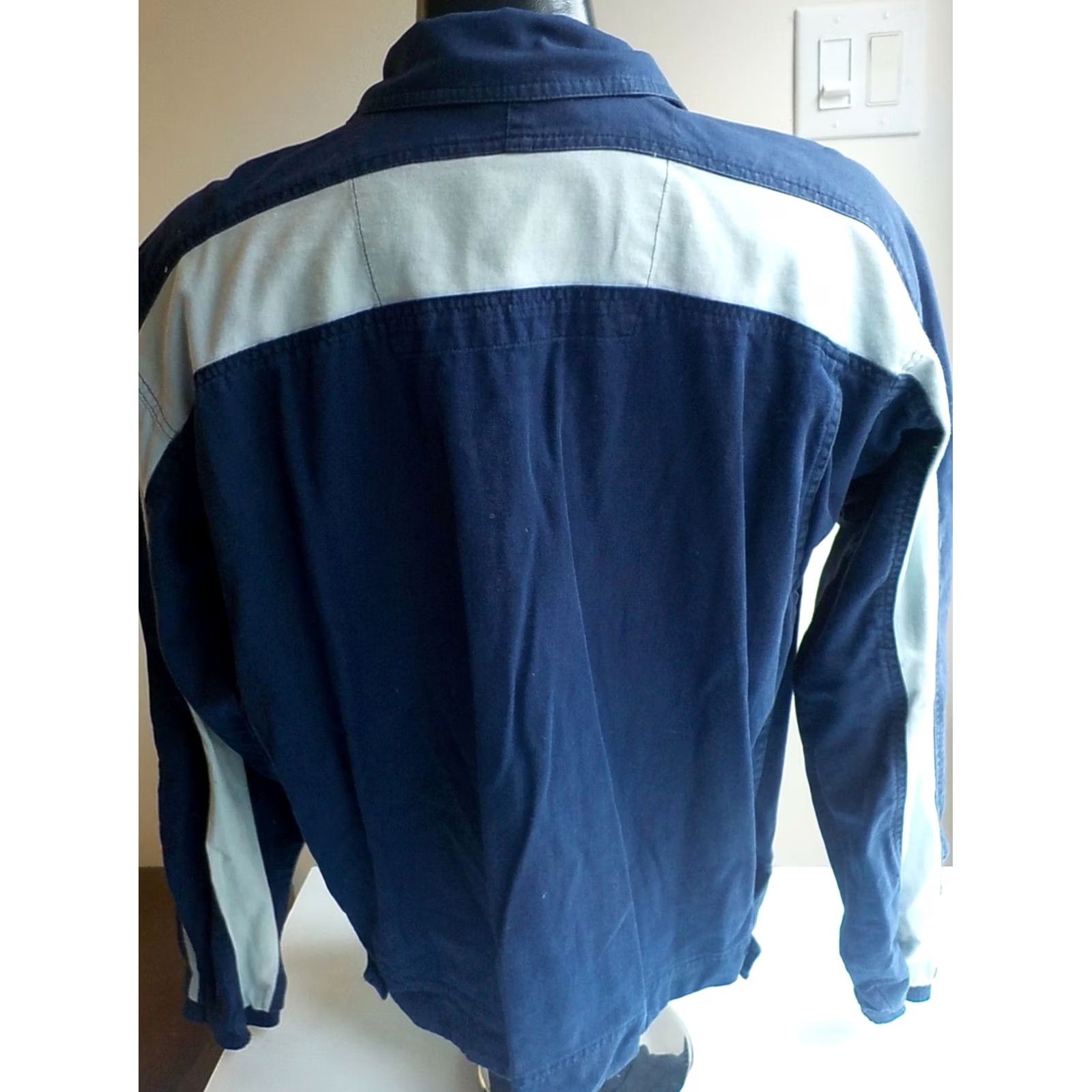Puma PUMA Bomber Jacket Navy Light Blue 100% Cotton Full Zip Front Logo SZ M Mens Size US M / EU 48-50 / 2 - 3 Thumbnail