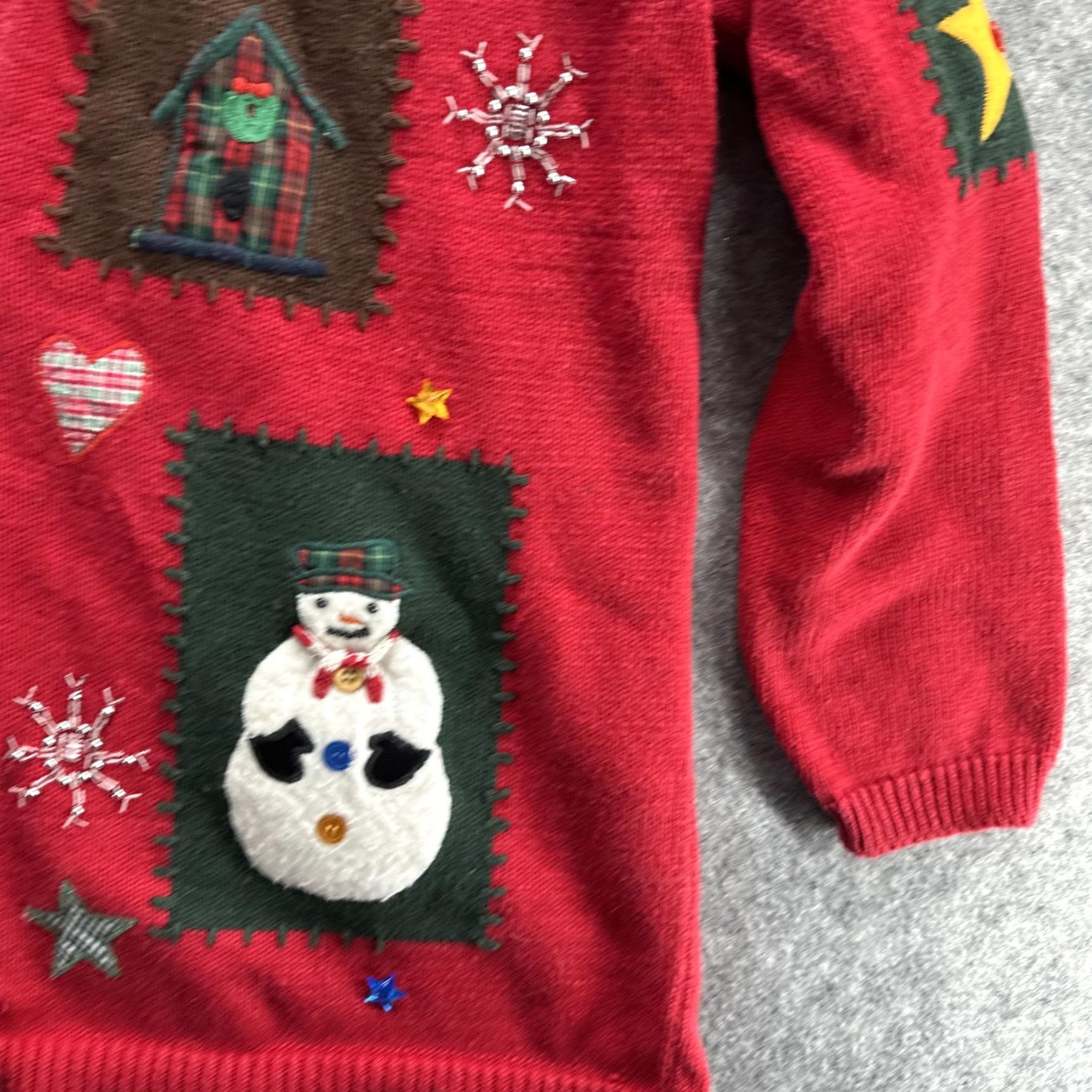 Vintage VINTAGE Christmas Ugly Sweater Cardigan Womens Large Red Size L / US 10 / IT 46 - 7 Thumbnail