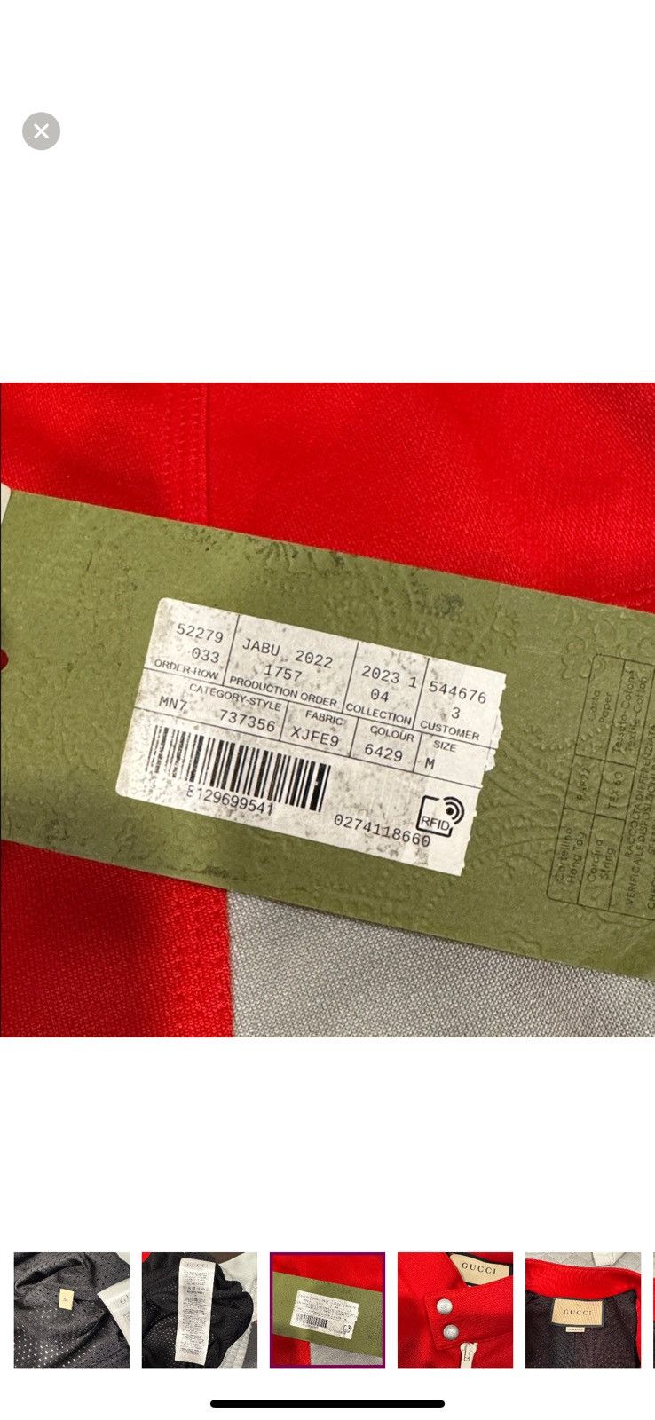 Gucci Gucci Mens Red GG Full Zip Track Jacket Size US M / EU 48-50 / 2 - 4 Thumbnail