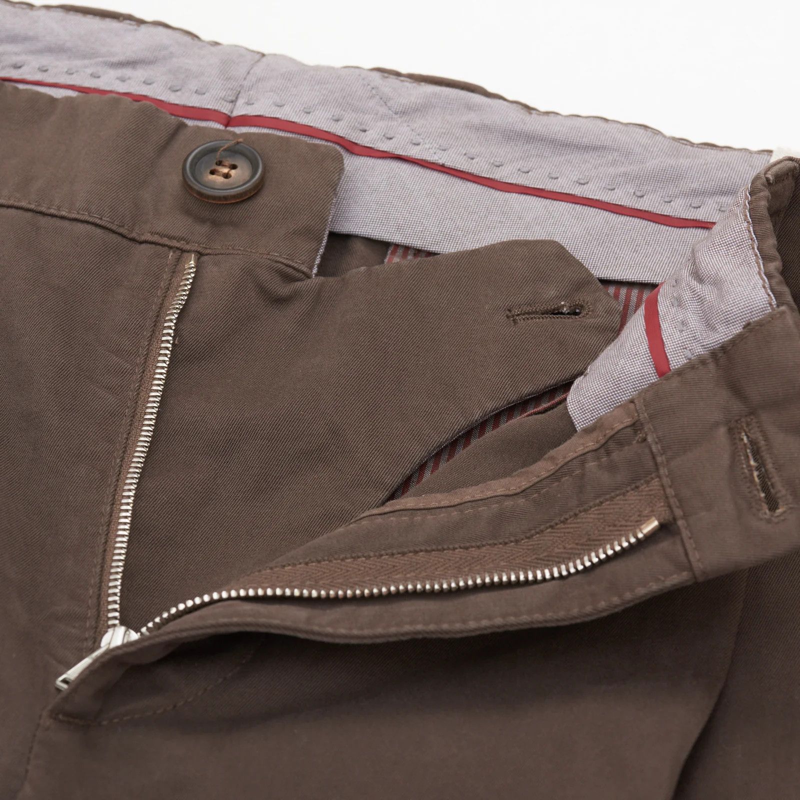 Brunello Cucinelli BRUNELLO CUCINELLI Brown Twill Cotton Single Pleated Pants Size US 38 / EU 54 - 5 Thumbnail